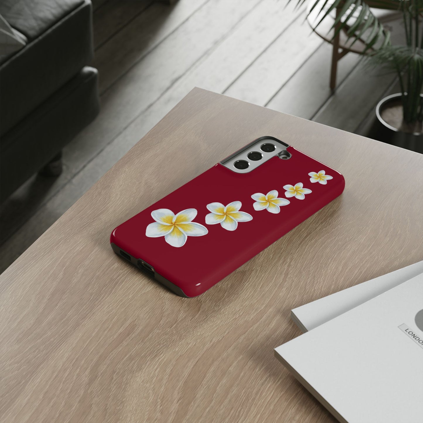 Flower Me Burgundy Durable Phone Case