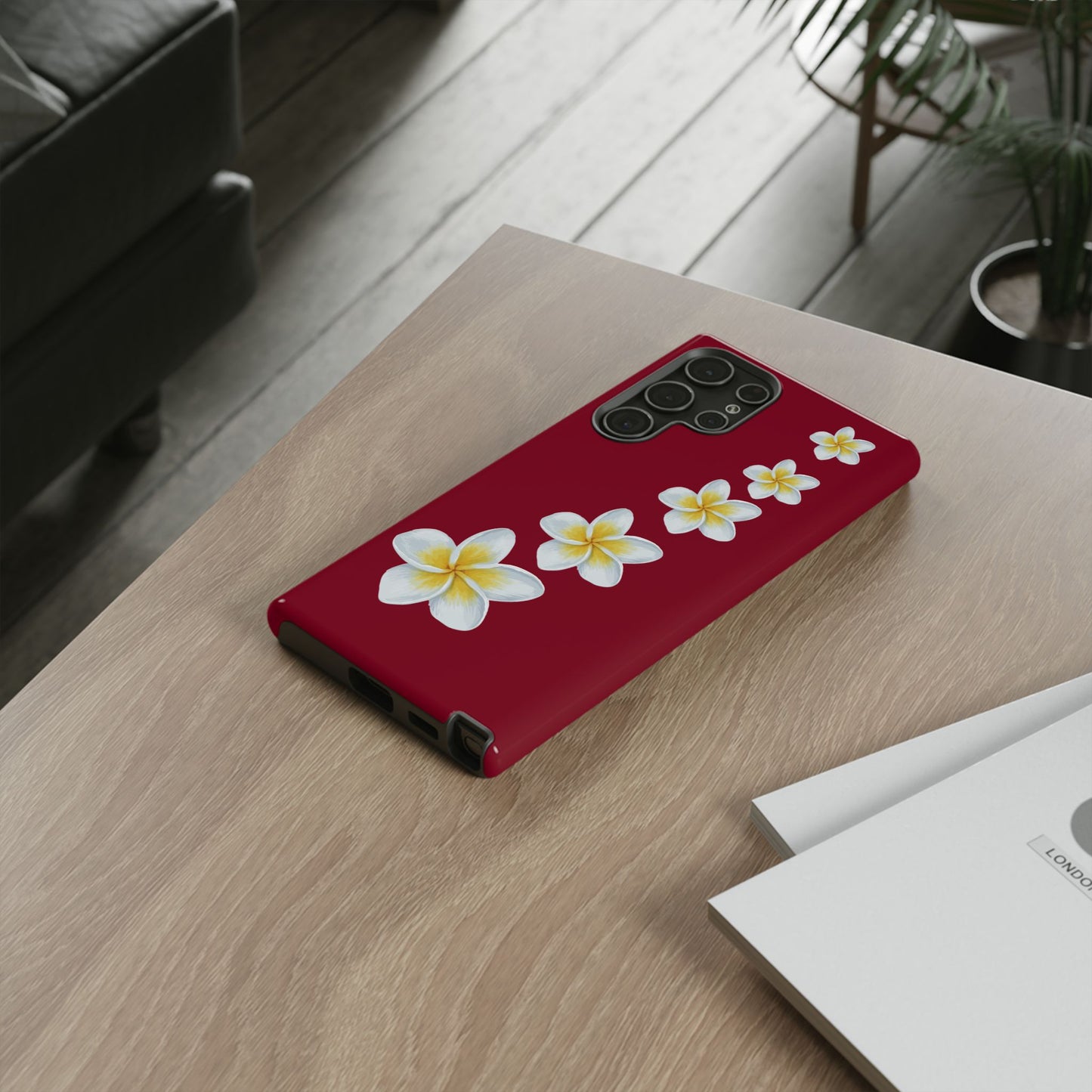 Flower Me Burgundy Durable Phone Case