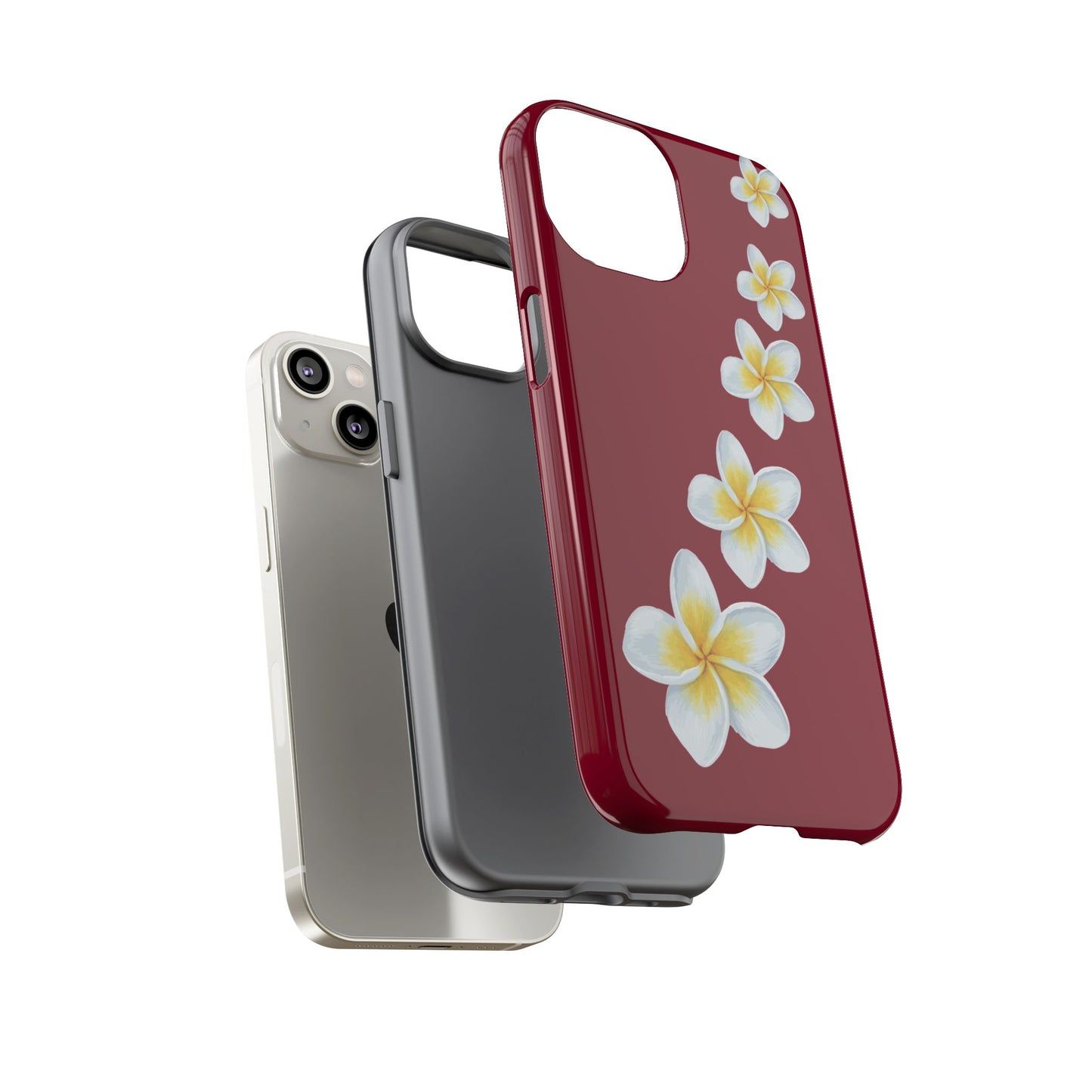 Flower Me Burgundy Durable Phone Case