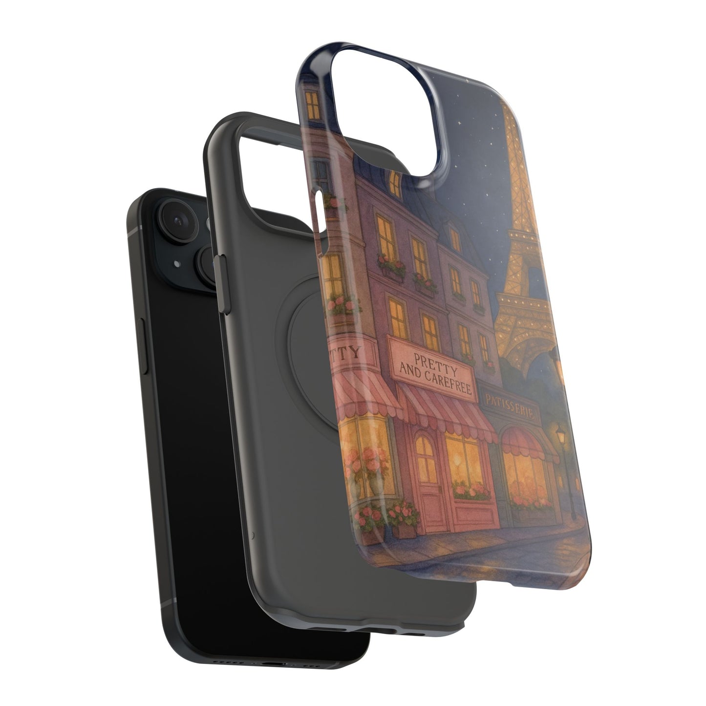 Parisian Night Phone Case, Cute Protective Case, Eiffel Tower Design, Gifts for Her, Trendy Phone Accessories, Chic Mobile Cover