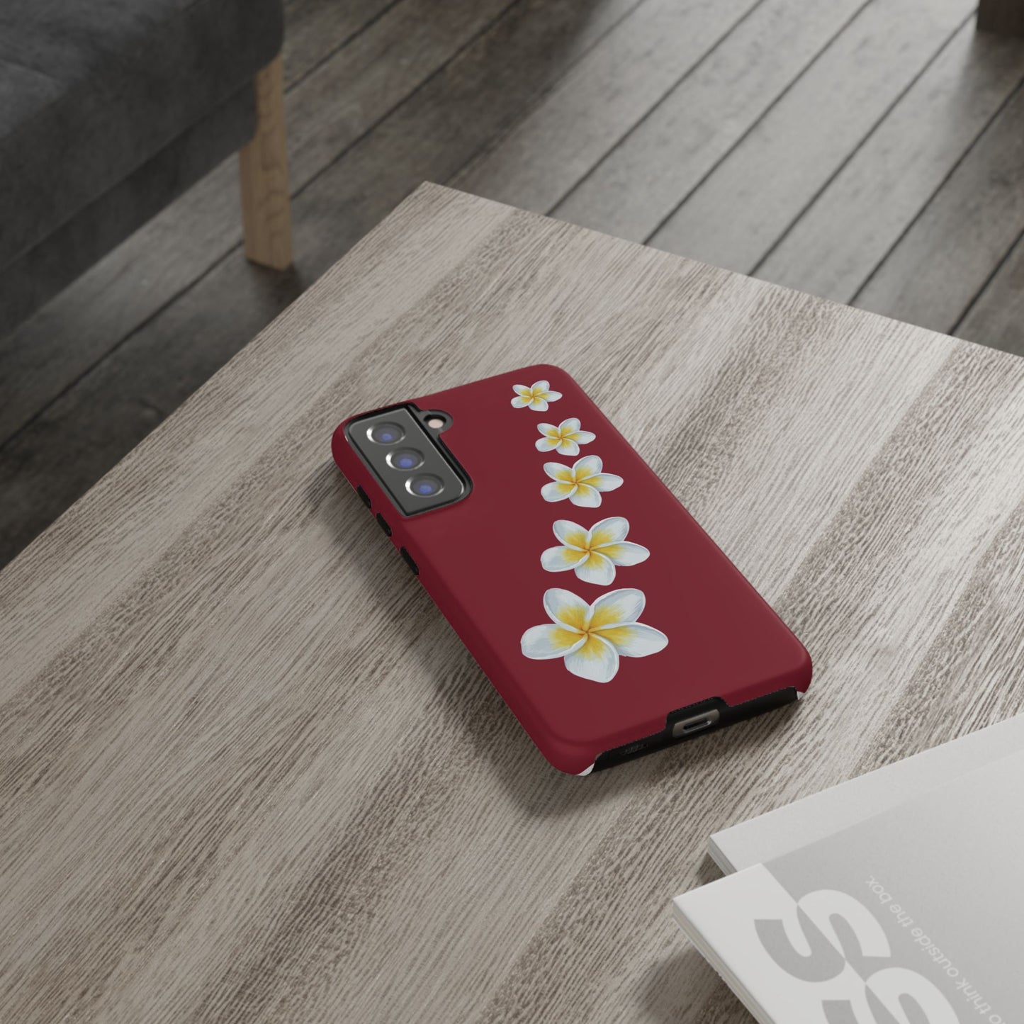 Flower Me Burgundy Durable Phone Case