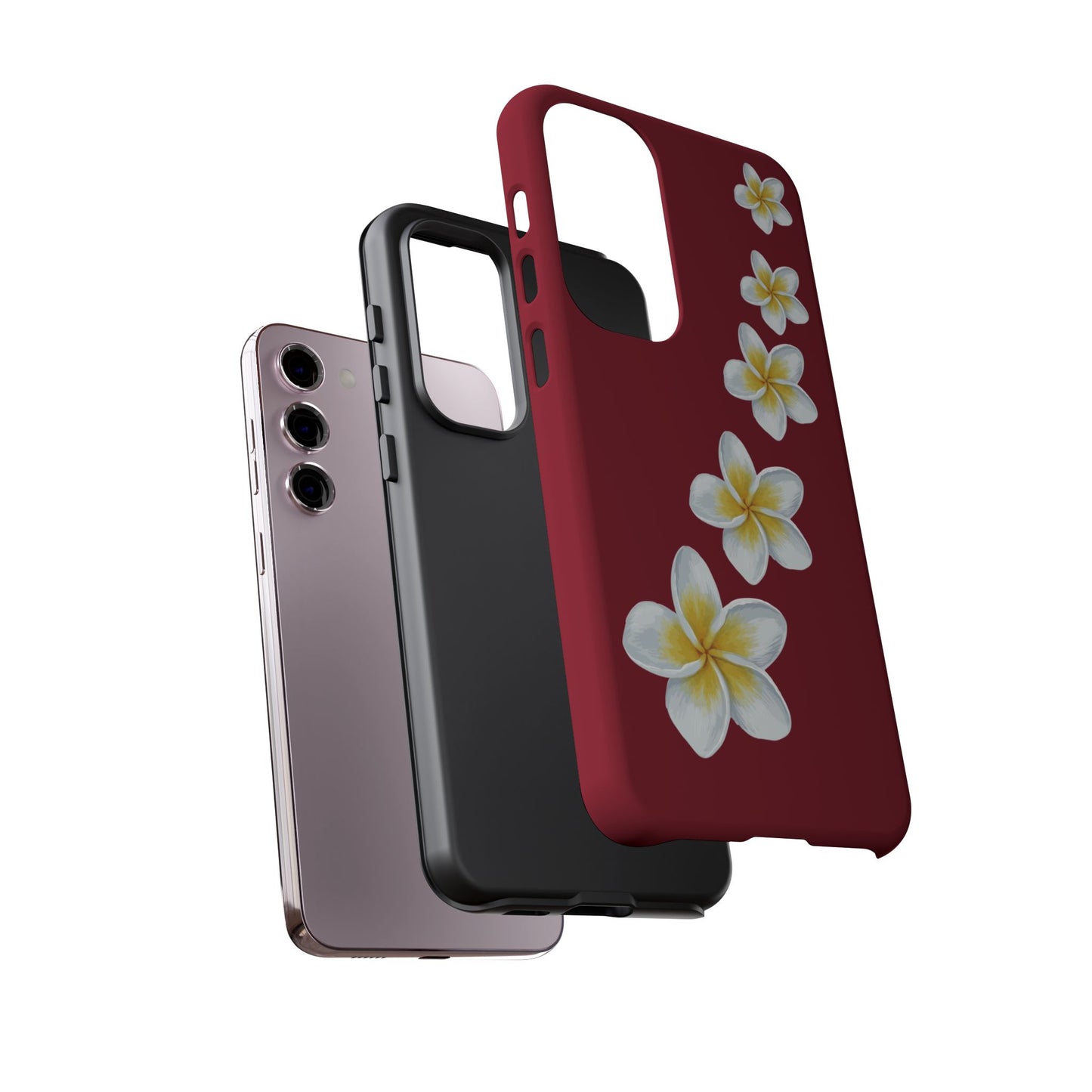 Flower Me Burgundy Durable Phone Case