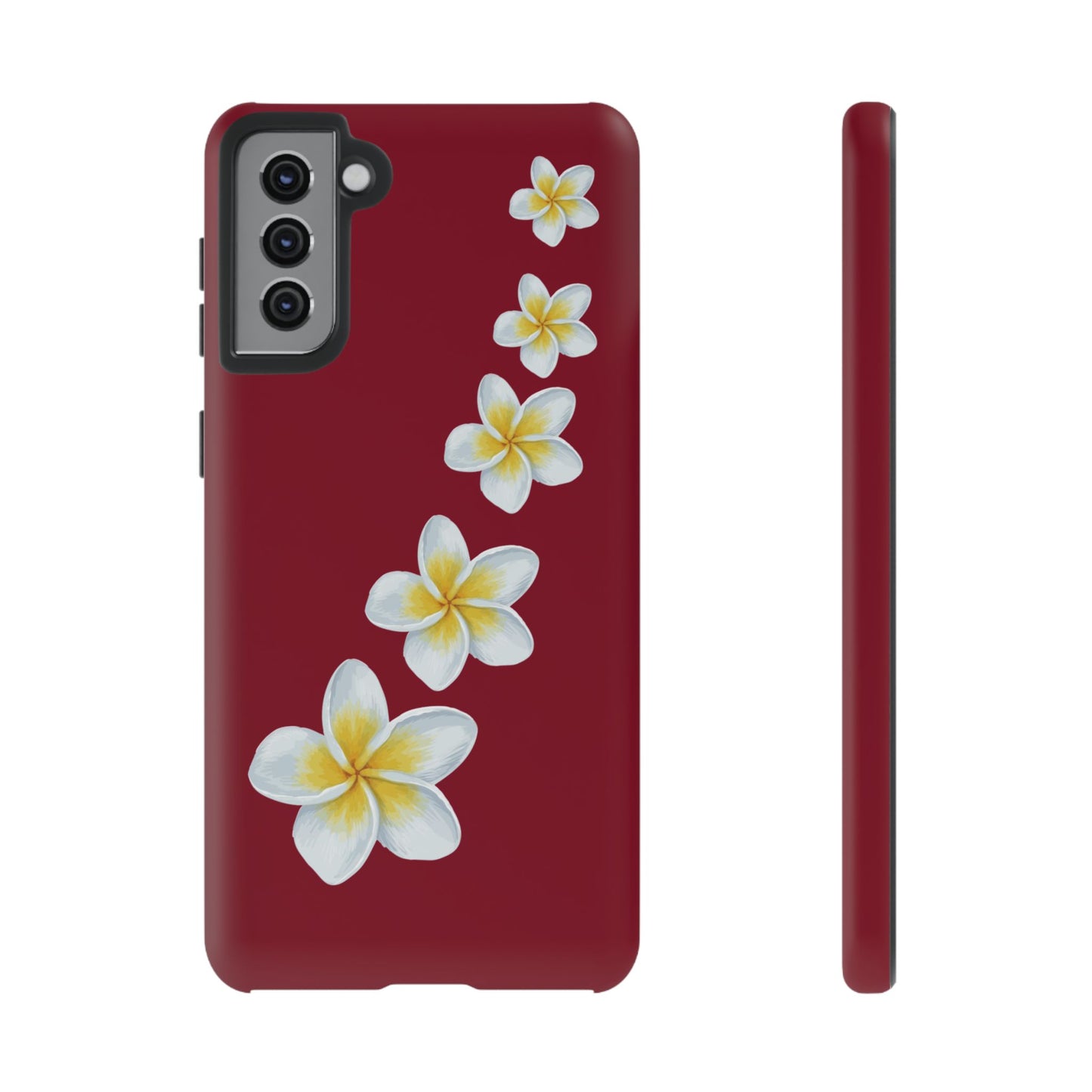 Flower Me Burgundy Durable Phone Case