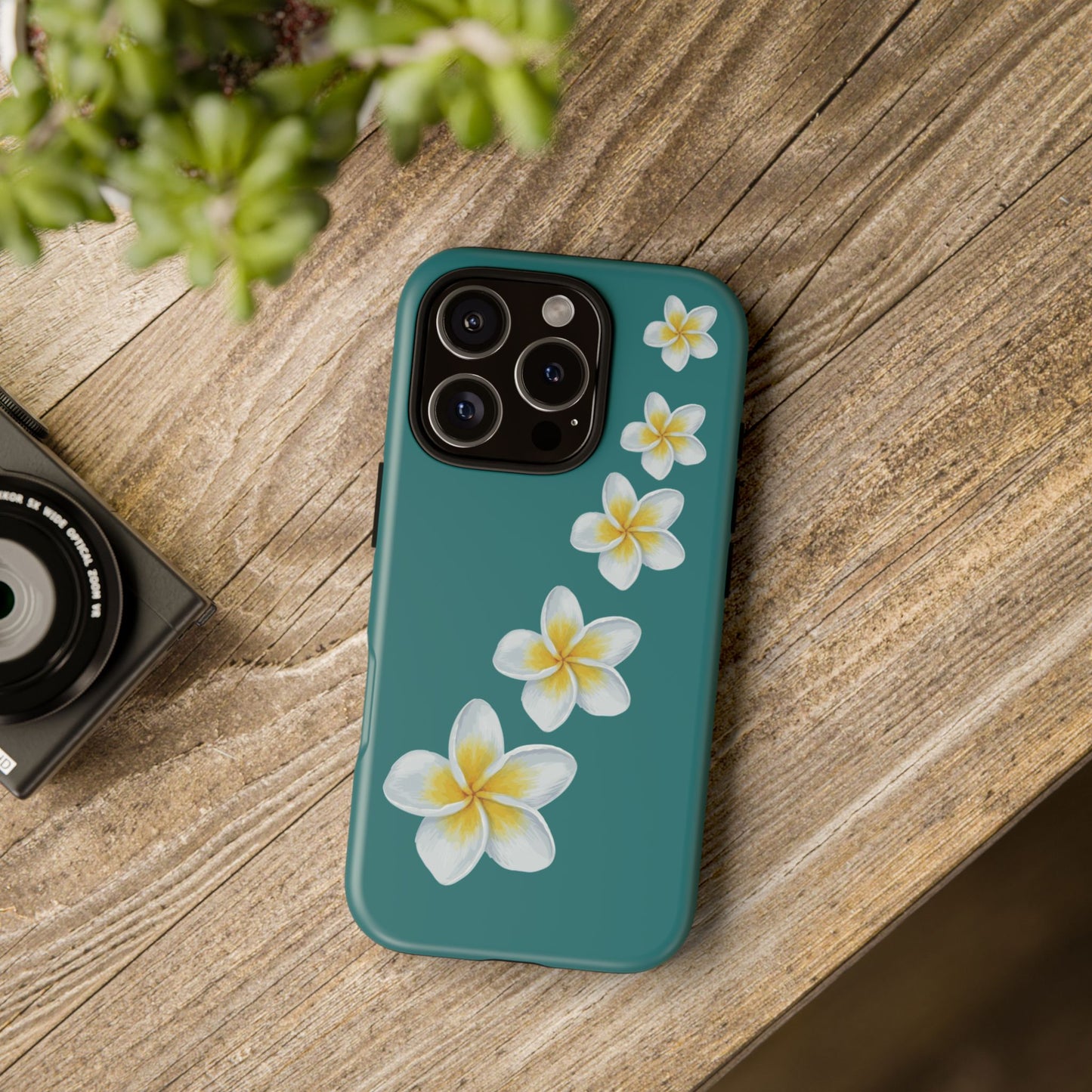 Flower Me Teal Durable Phone Case