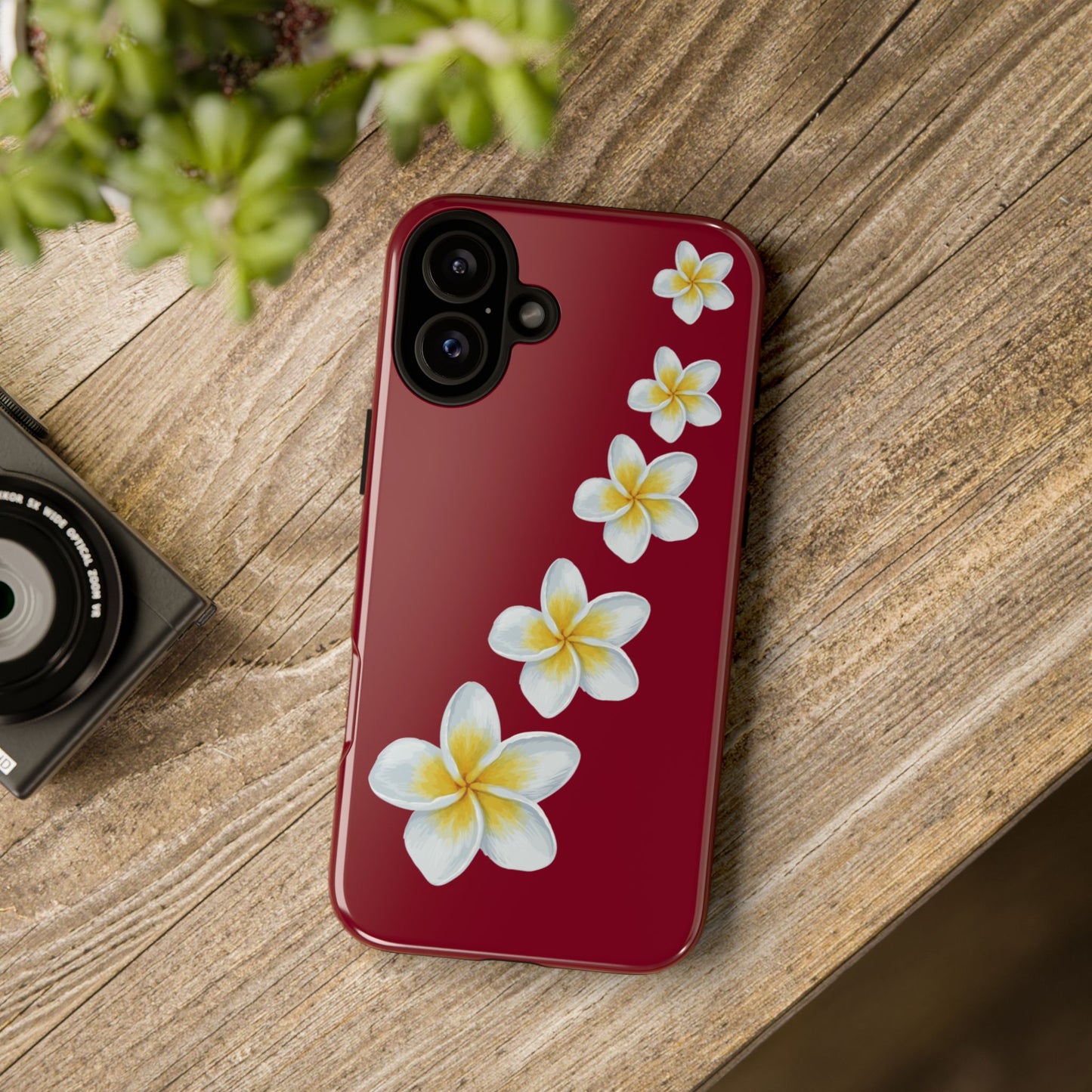 Flower Me Burgundy Durable Phone Case