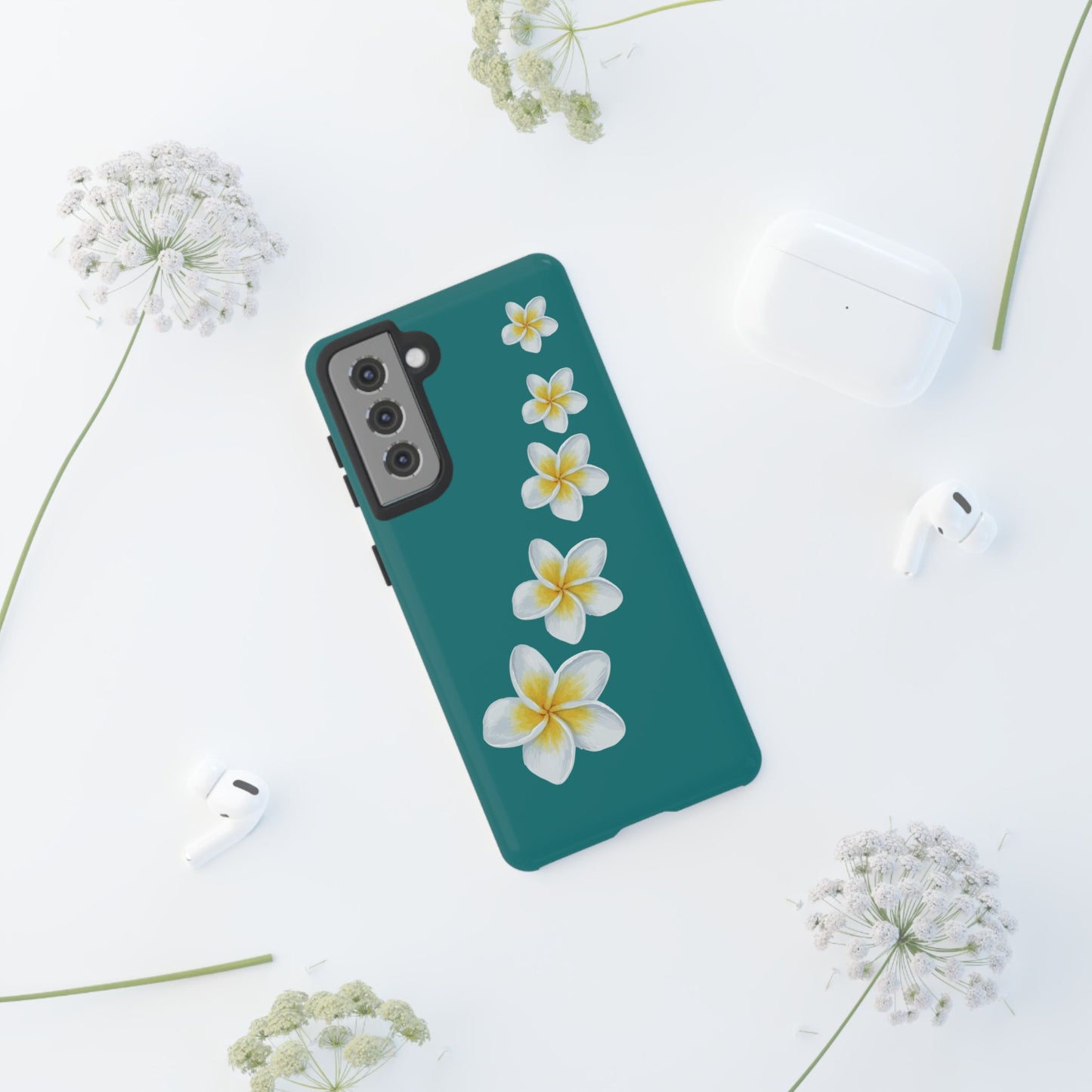 Flower Me Teal Durable Phone Case