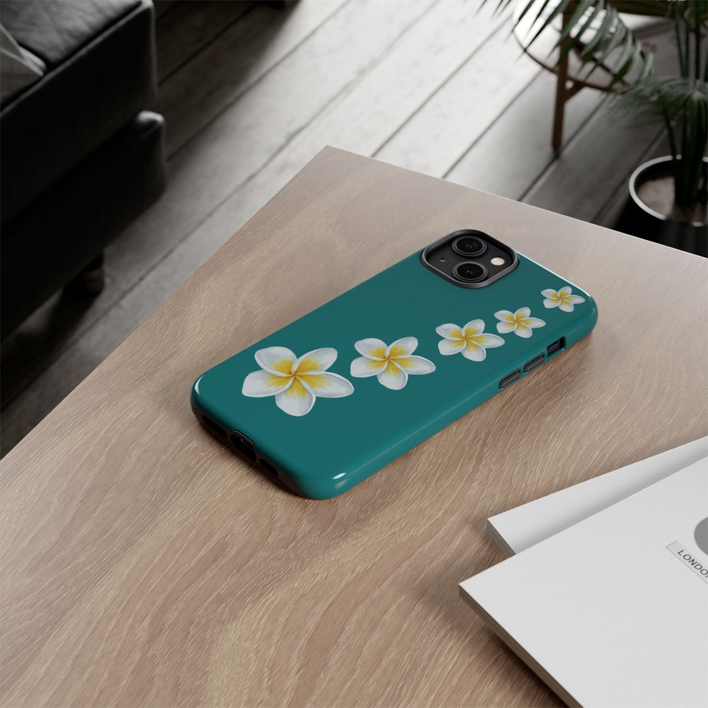 Flower Me Teal Durable Phone Case