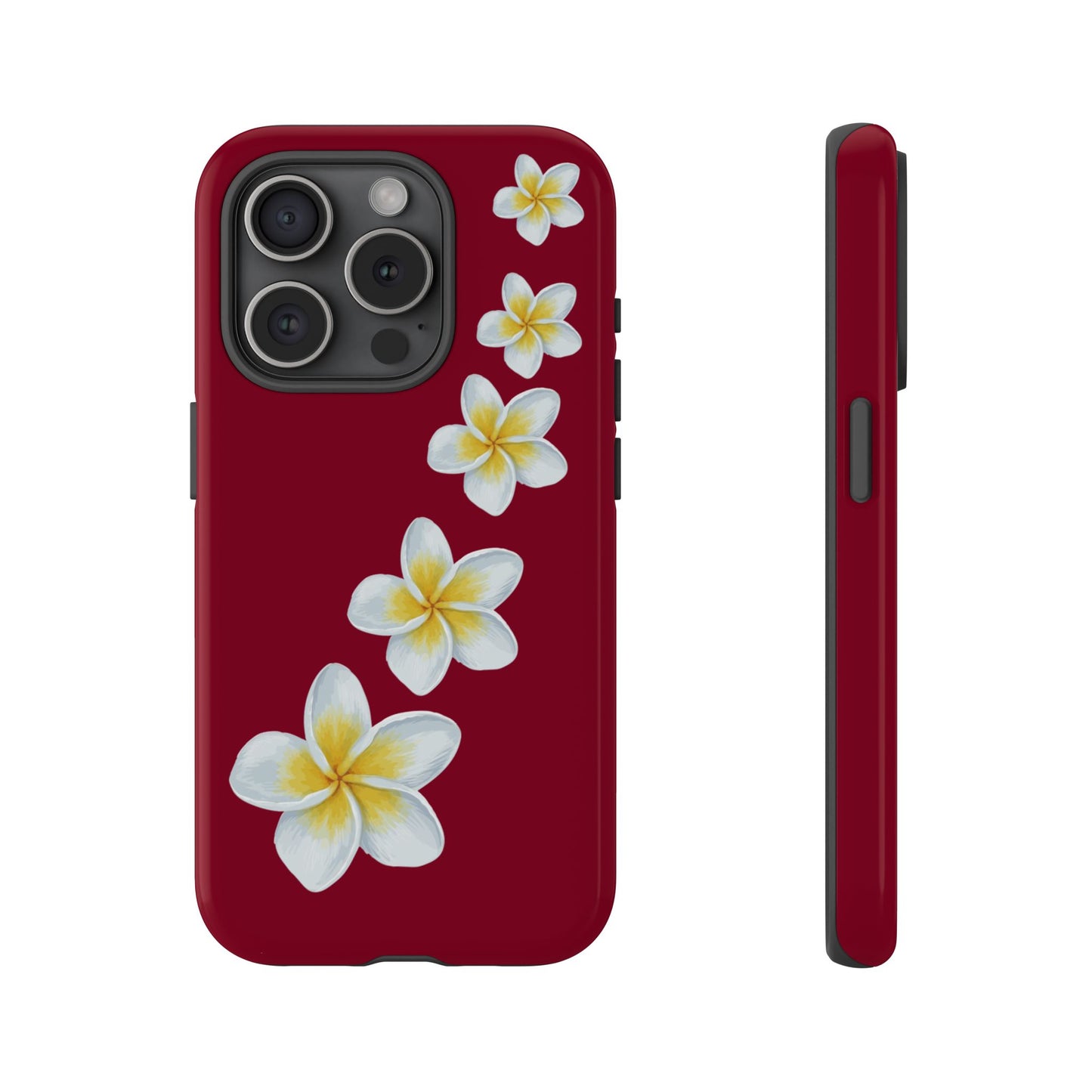 Flower Me Burgundy Durable Phone Case