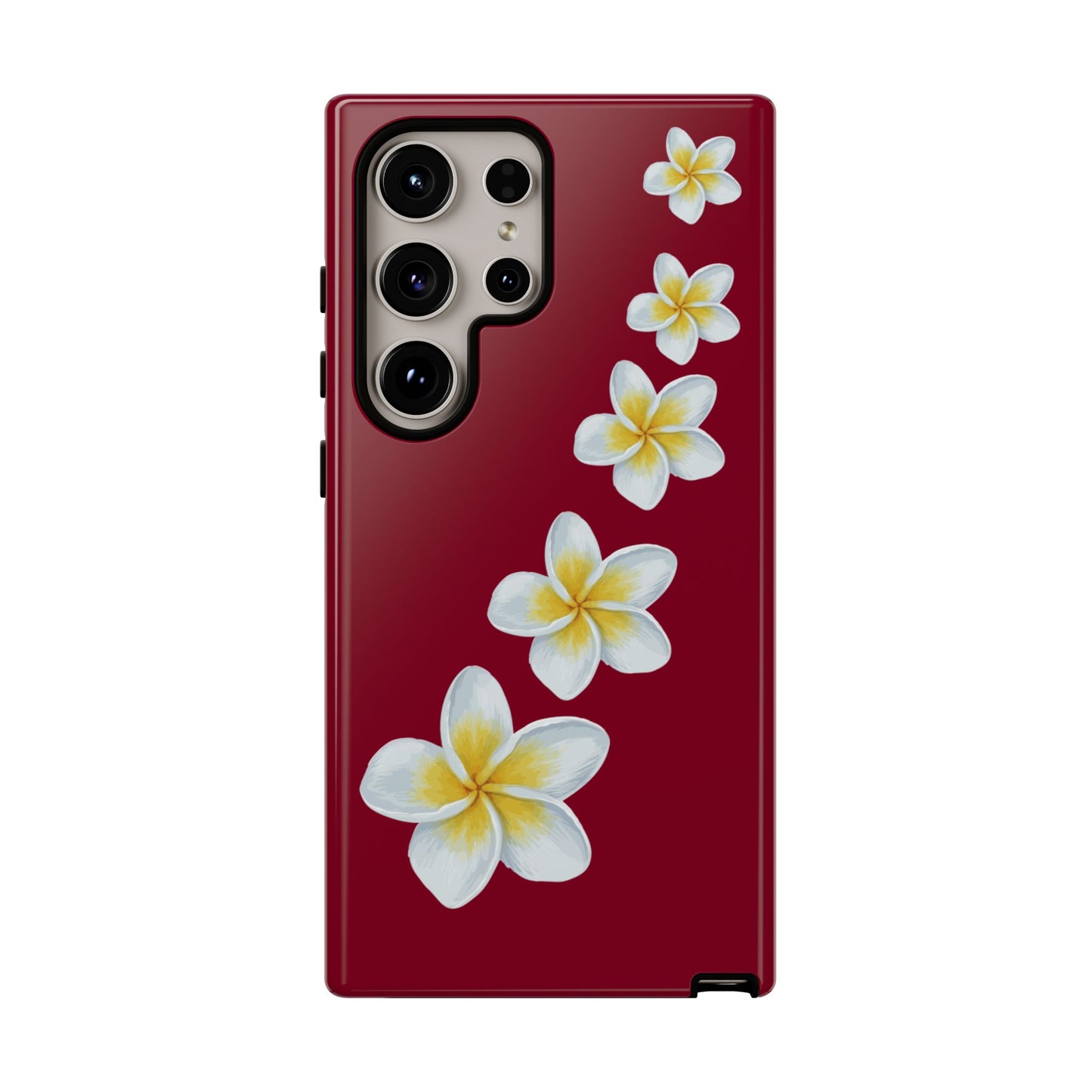 Flower Me Burgundy Durable Phone Case