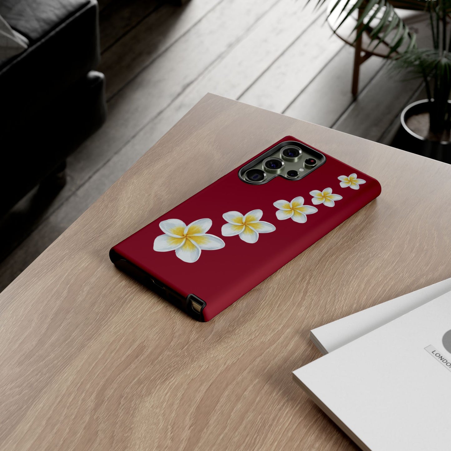 Flower Me Burgundy Durable Phone Case