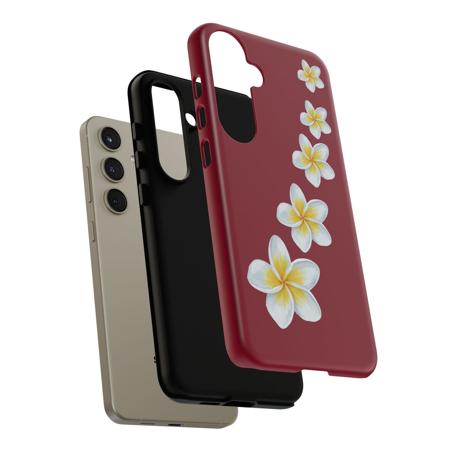 Flower Me Burgundy Durable Phone Case