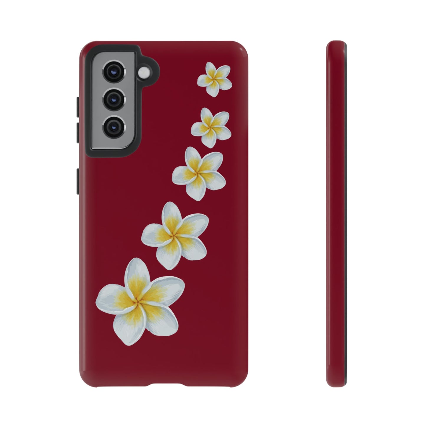 Flower Me Burgundy Durable Phone Case