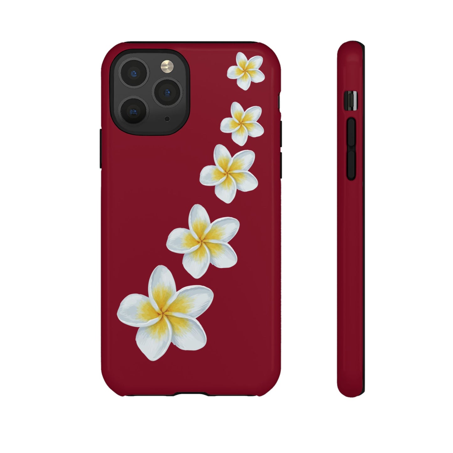 Flower Me Burgundy Durable Phone Case