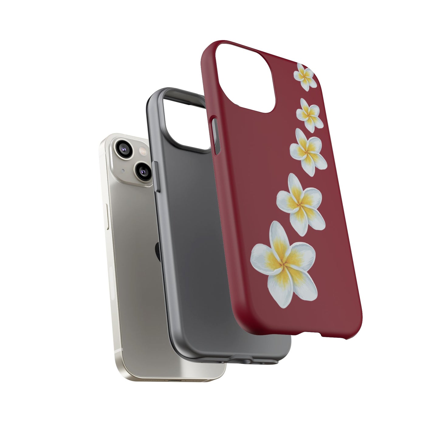 Flower Me Burgundy Durable Phone Case
