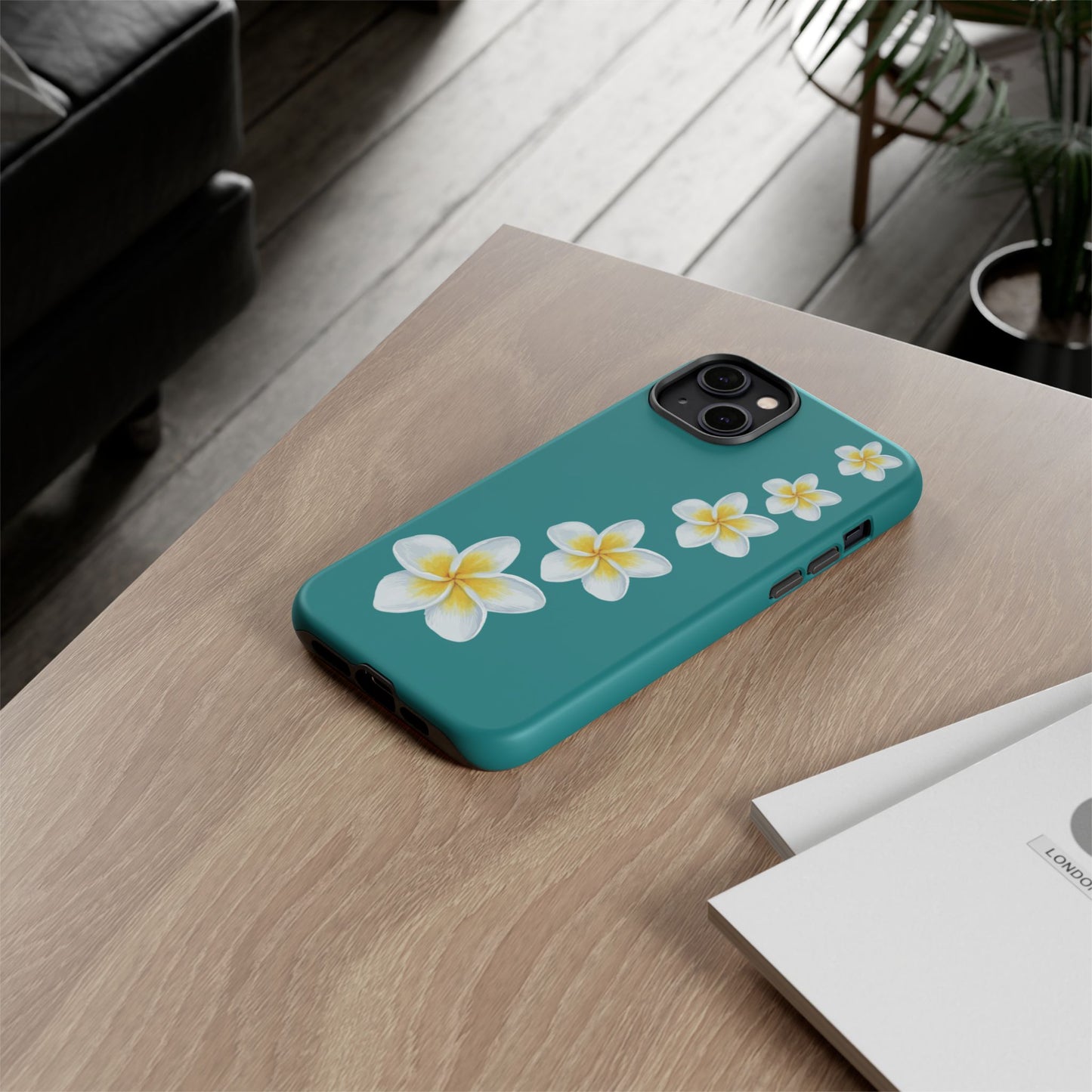 Flower Me Teal Durable Phone Case