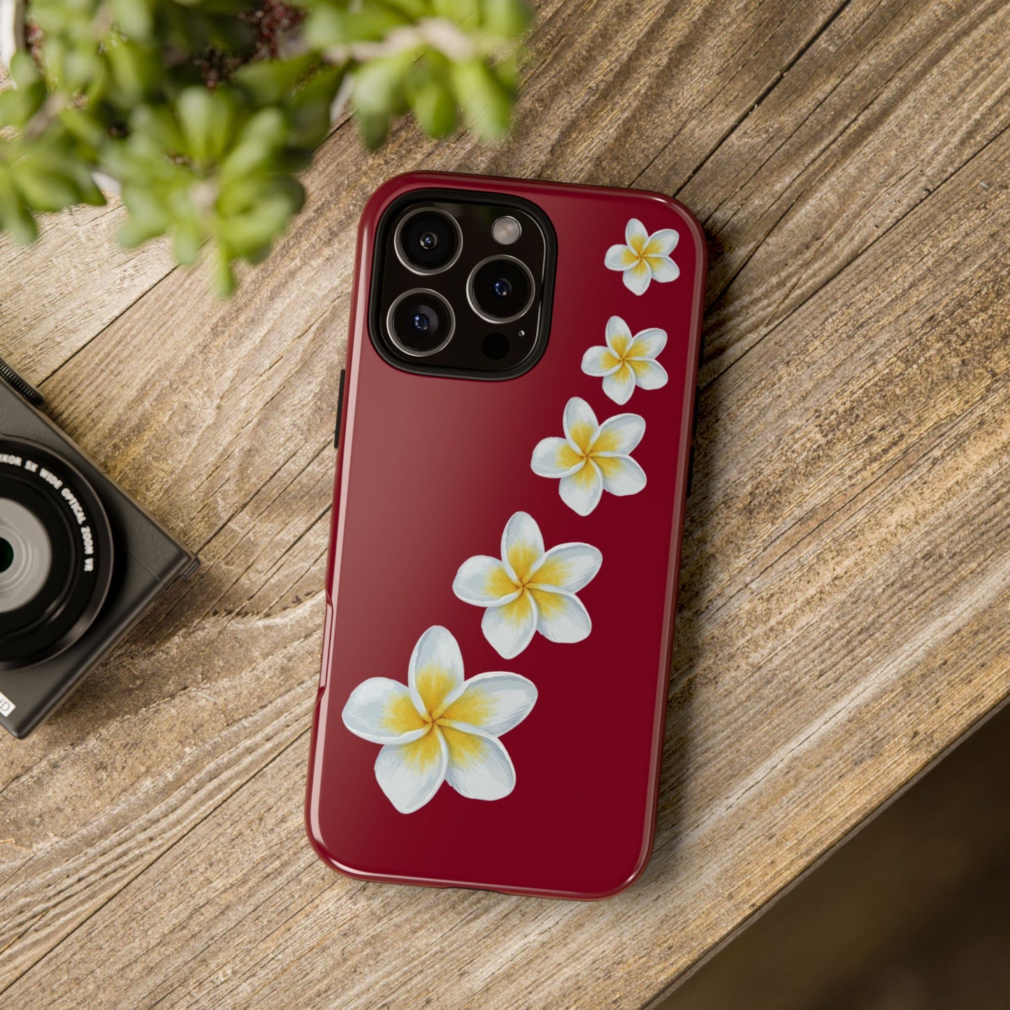 Flower Me Burgundy Durable Phone Case