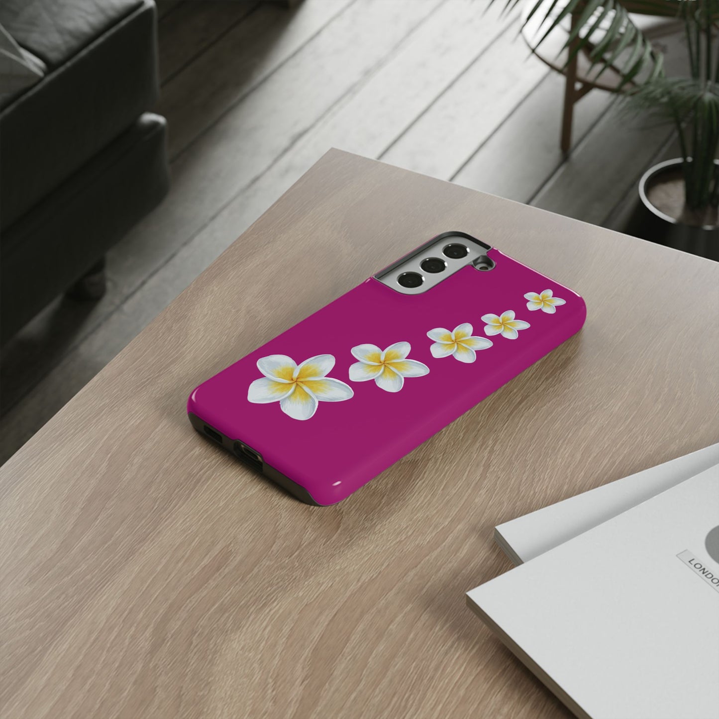 Flower Me Fuchsia Durable Phone Case