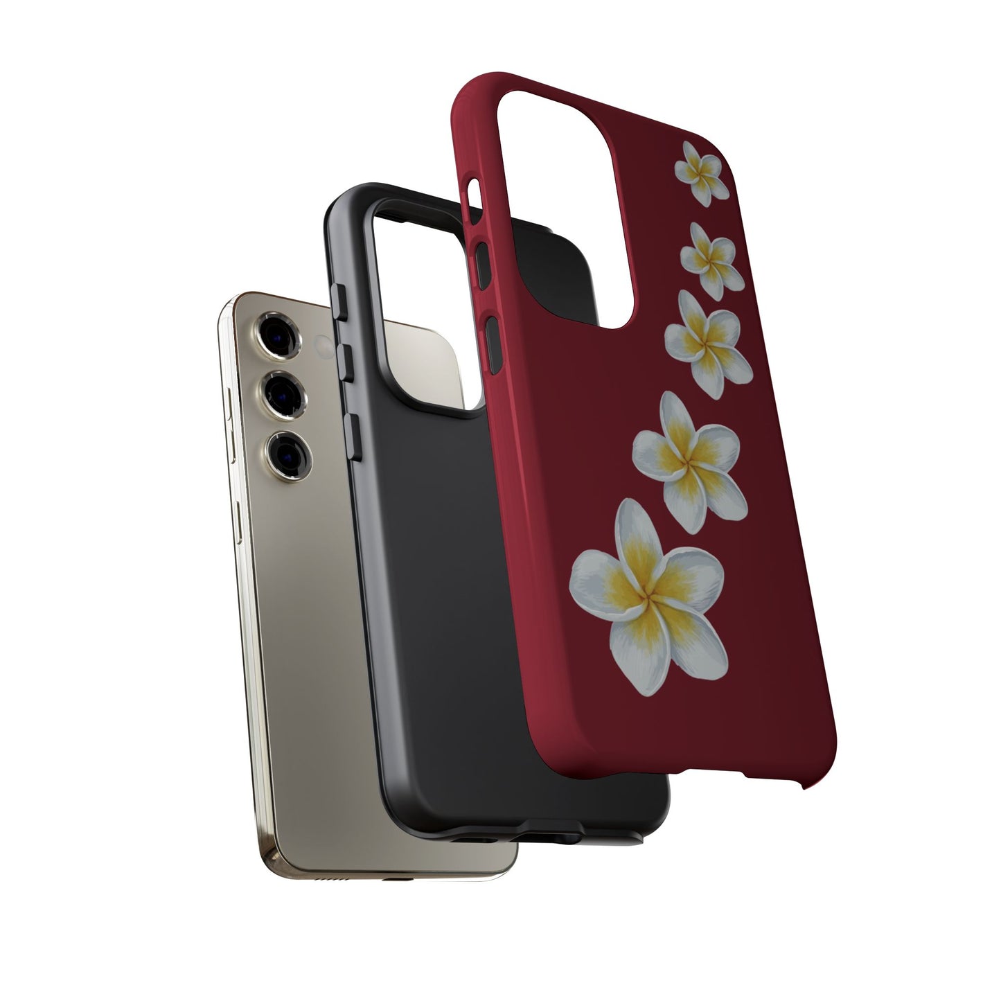 Flower Me Burgundy Durable Phone Case