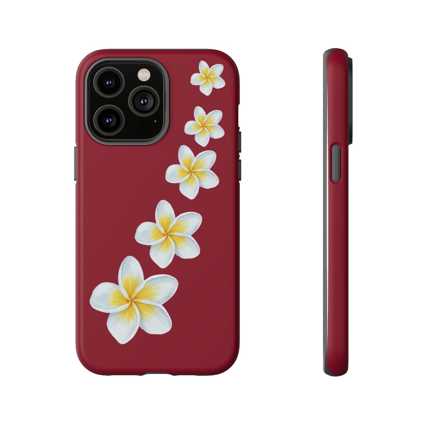 Flower Me Burgundy Durable Phone Case