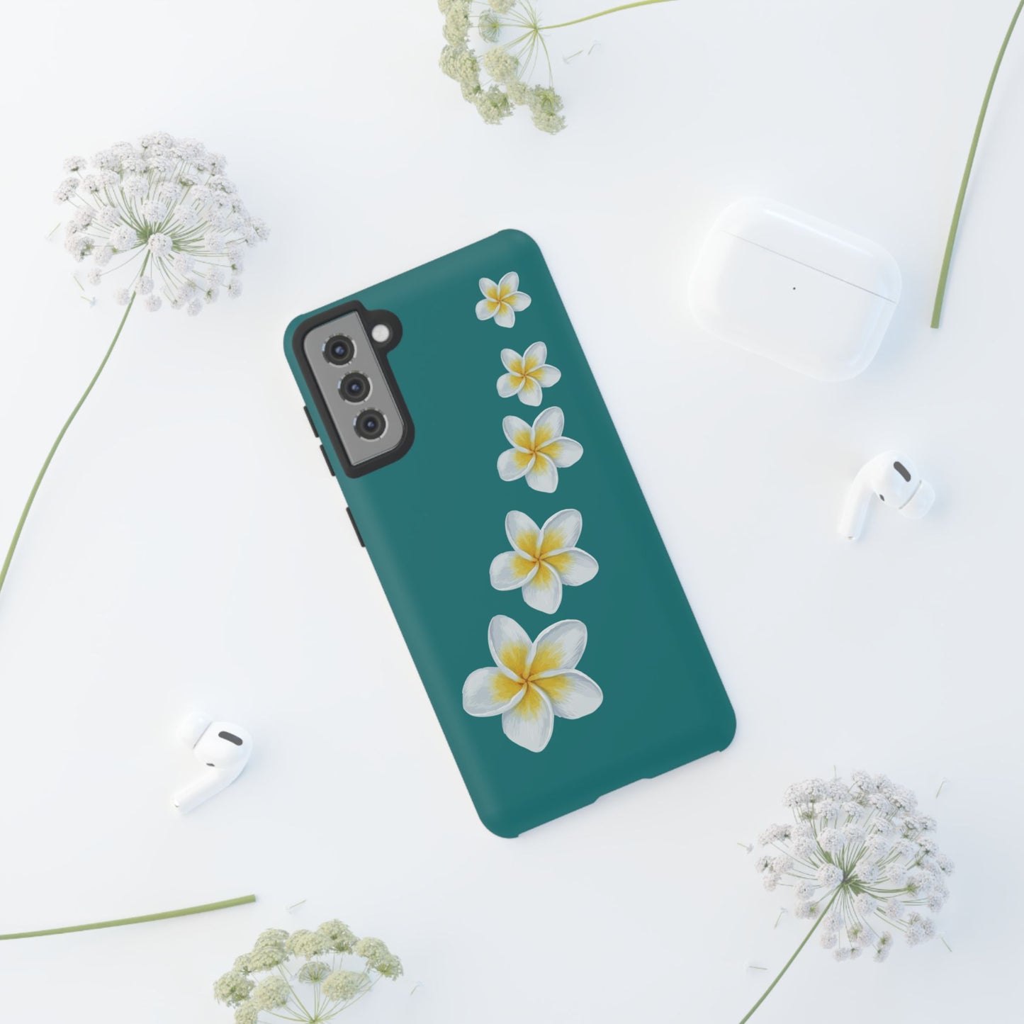 Flower Me Teal Durable Phone Case