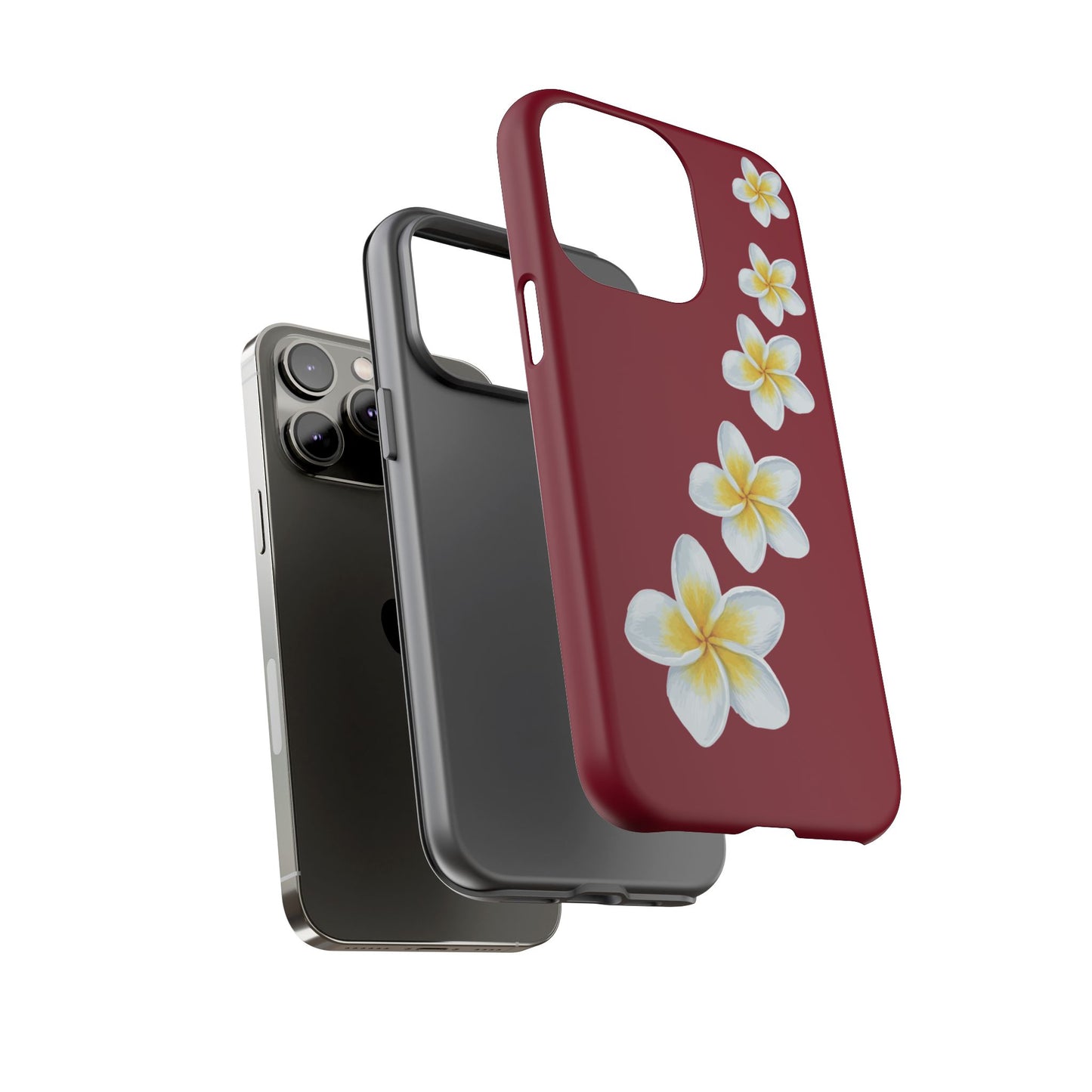 Flower Me Burgundy Durable Phone Case