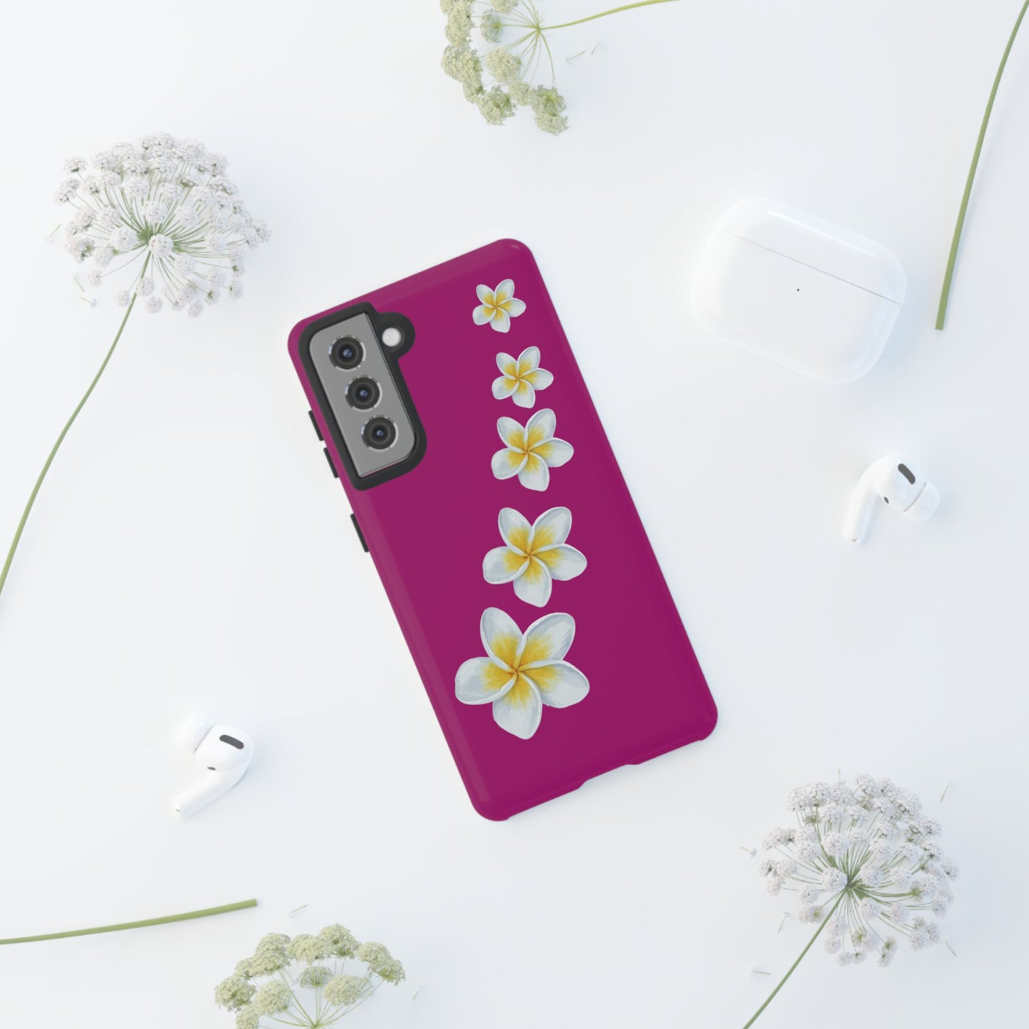 Flower Me Fuchsia Durable Phone Case