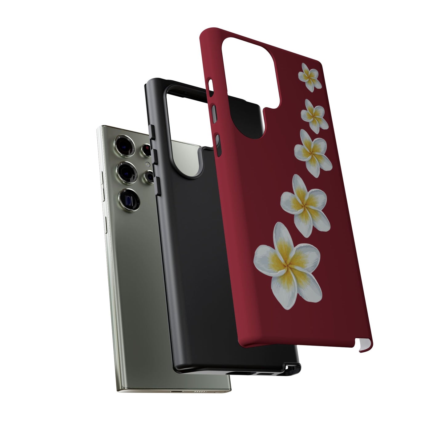Flower Me Burgundy Durable Phone Case