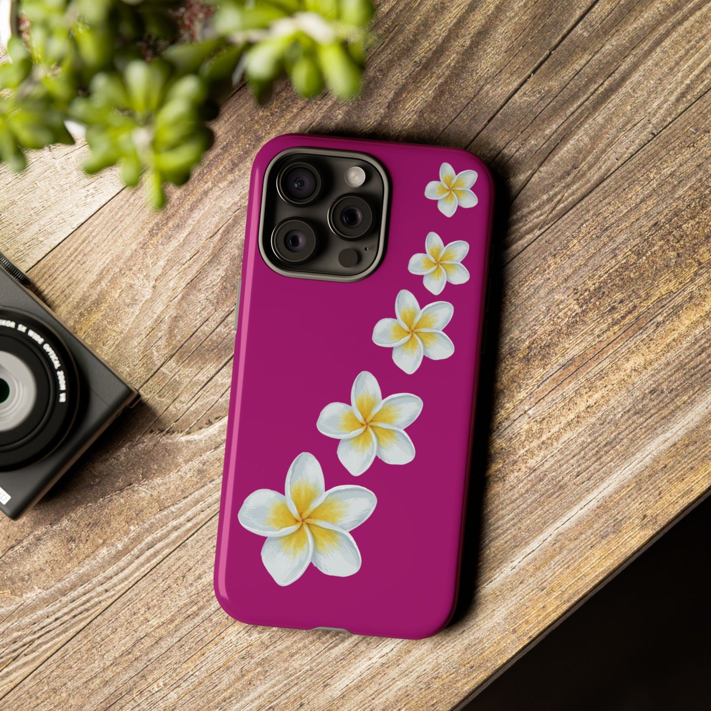 Flower Me Fuchsia Durable Phone Case