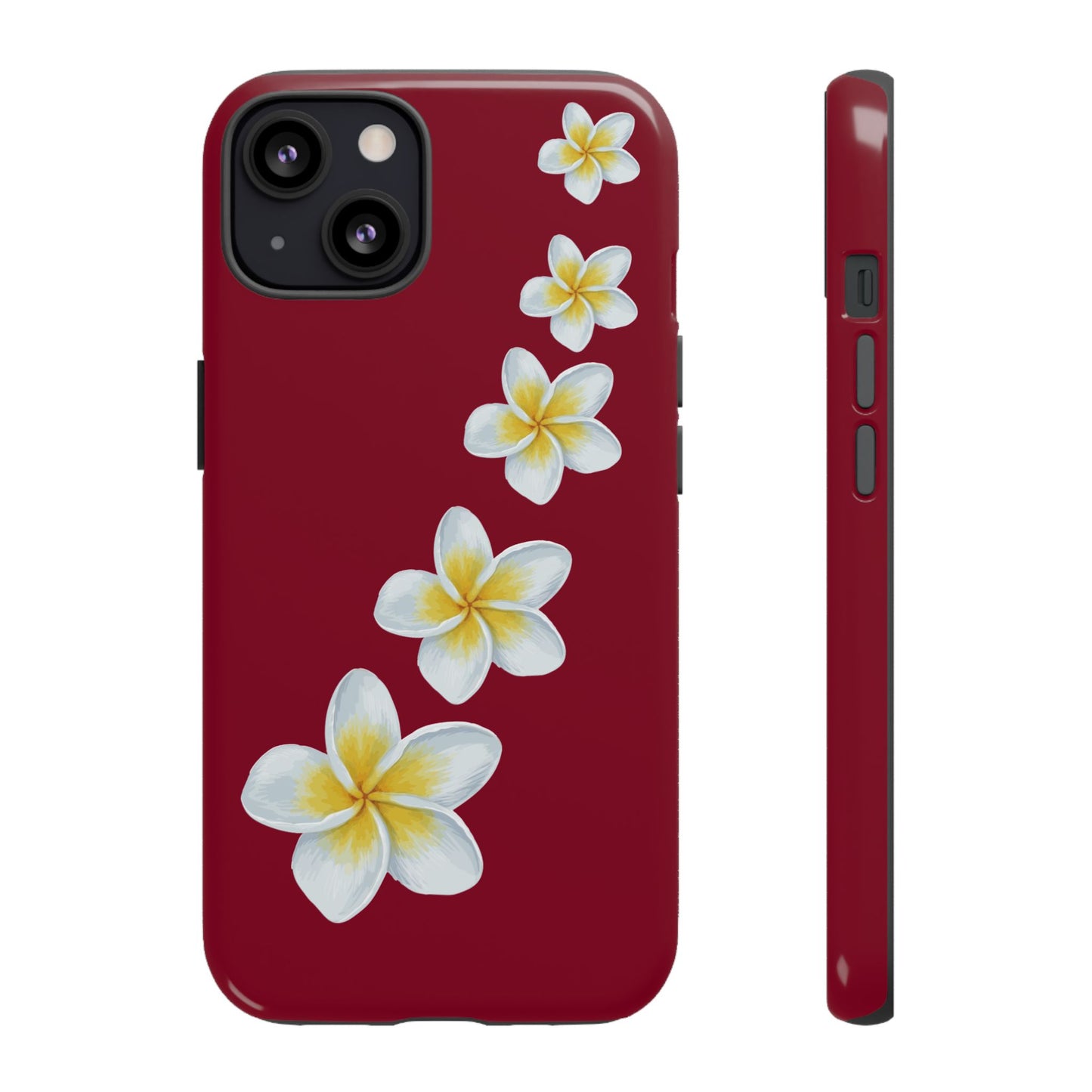 Flower Me Burgundy Durable Phone Case