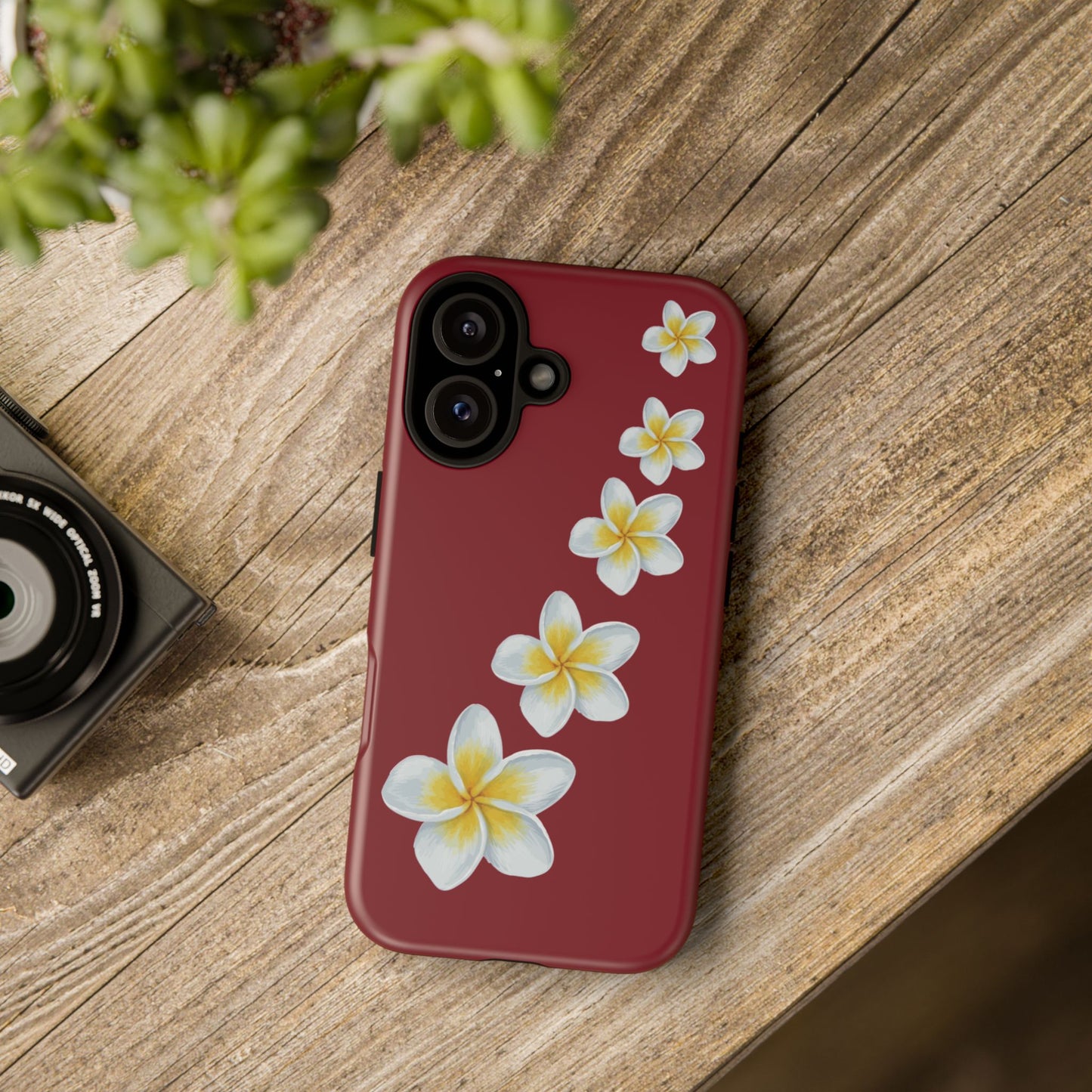 Flower Me Burgundy Durable Phone Case