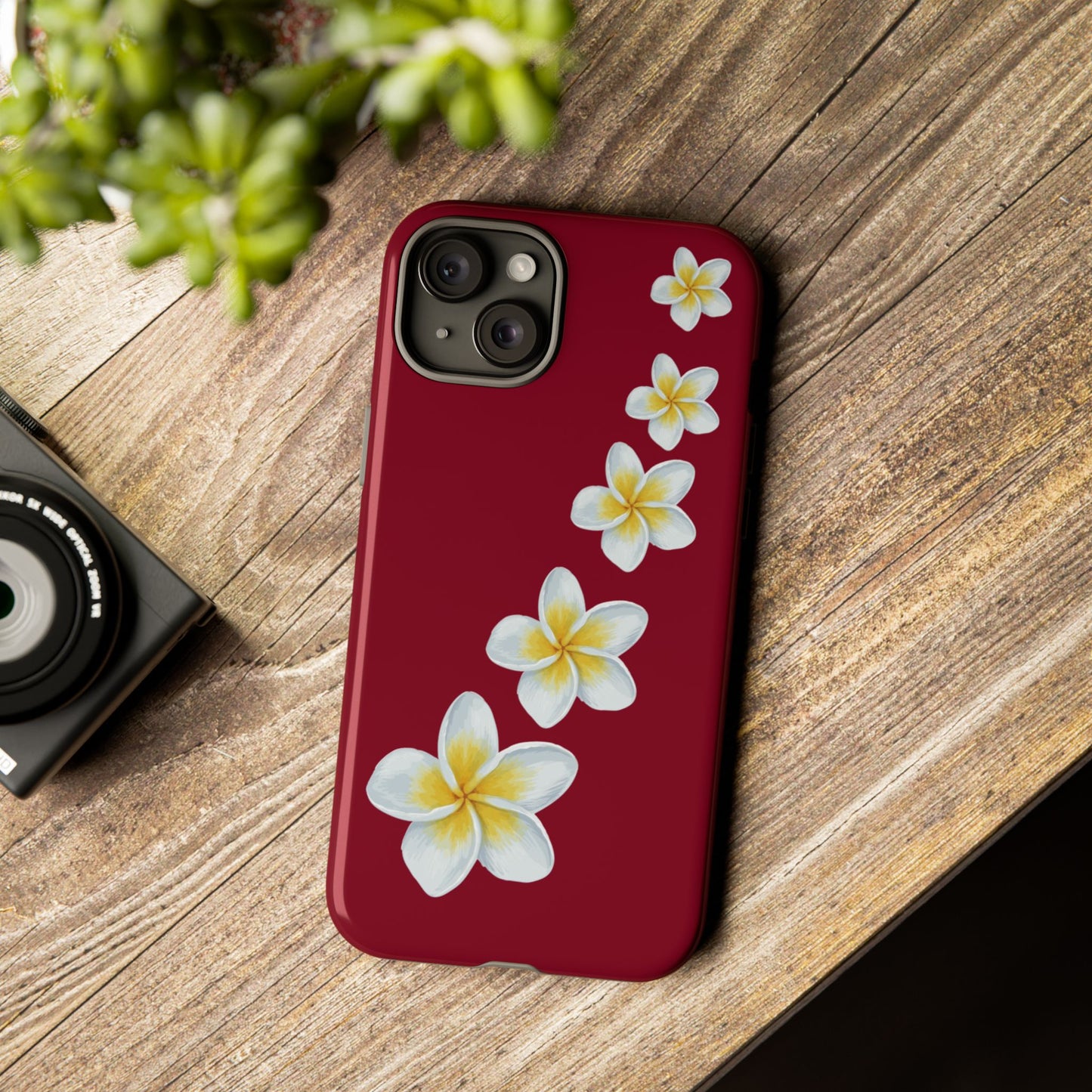 Flower Me Burgundy Durable Phone Case