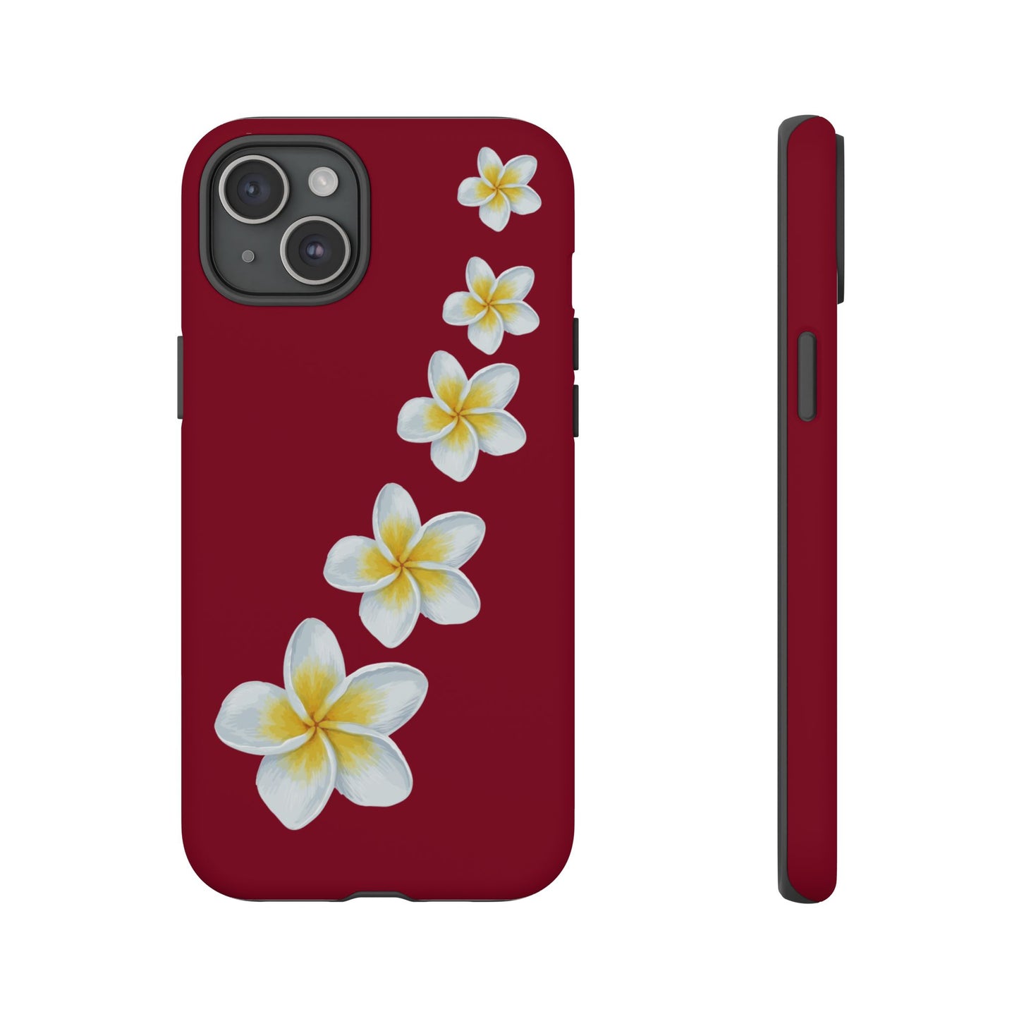 Flower Me Burgundy Durable Phone Case