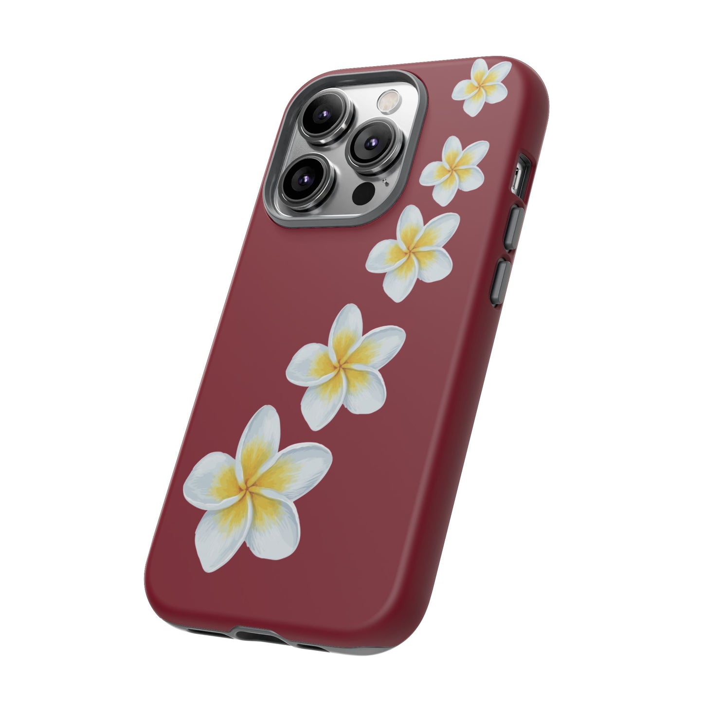 Flower Me Burgundy Durable Phone Case