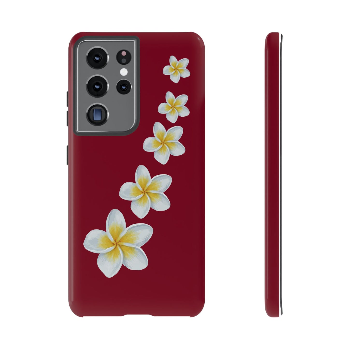 Flower Me Burgundy Durable Phone Case