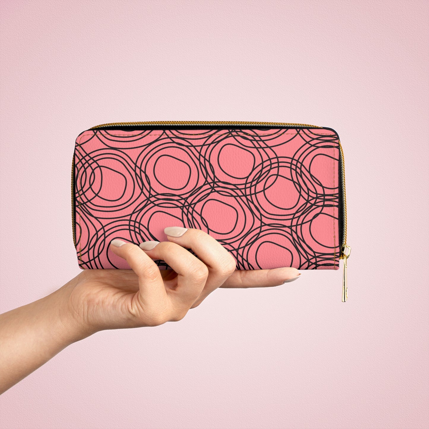 Chic Zipper Wallet in Blush