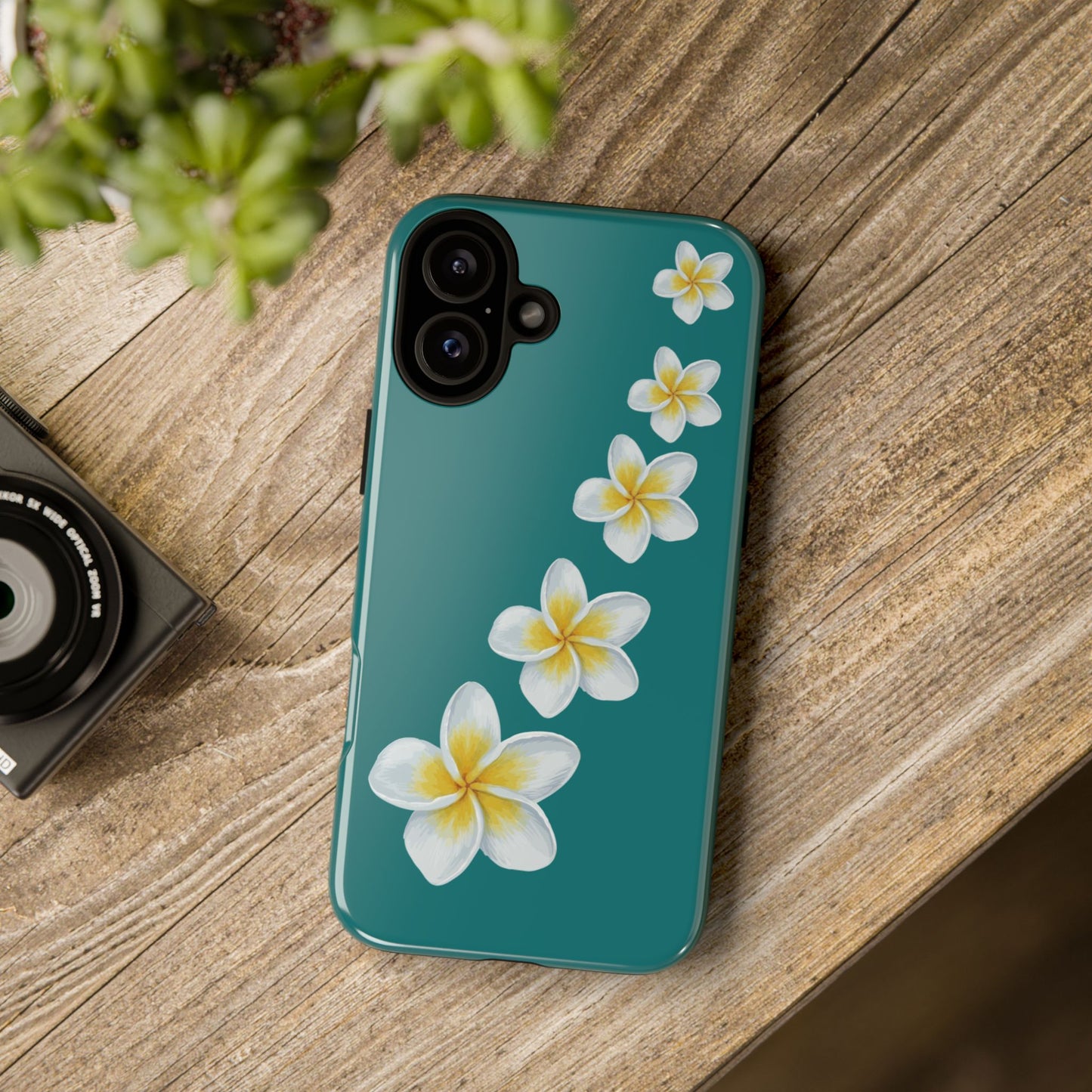 Flower Me Teal Durable Phone Case