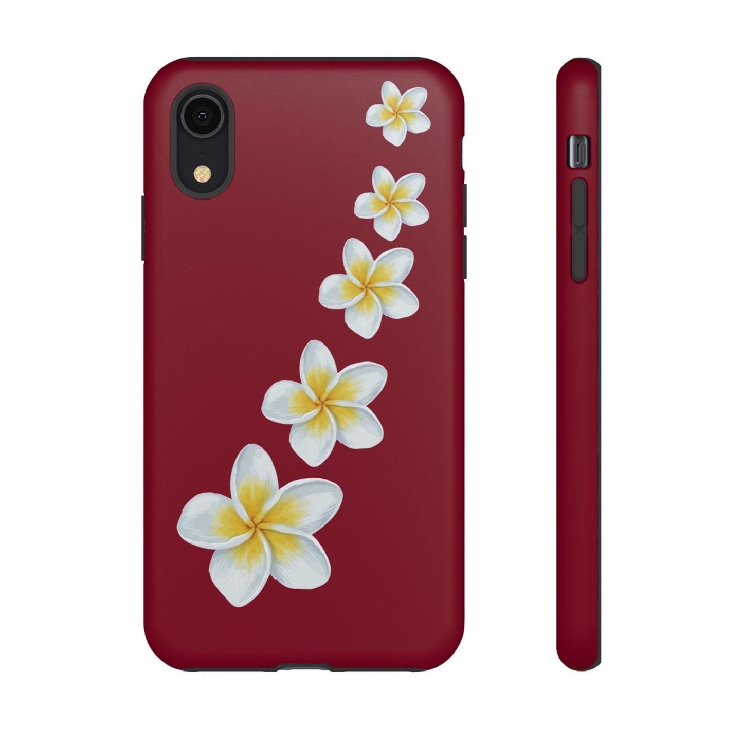 Flower Me Burgundy Durable Phone Case