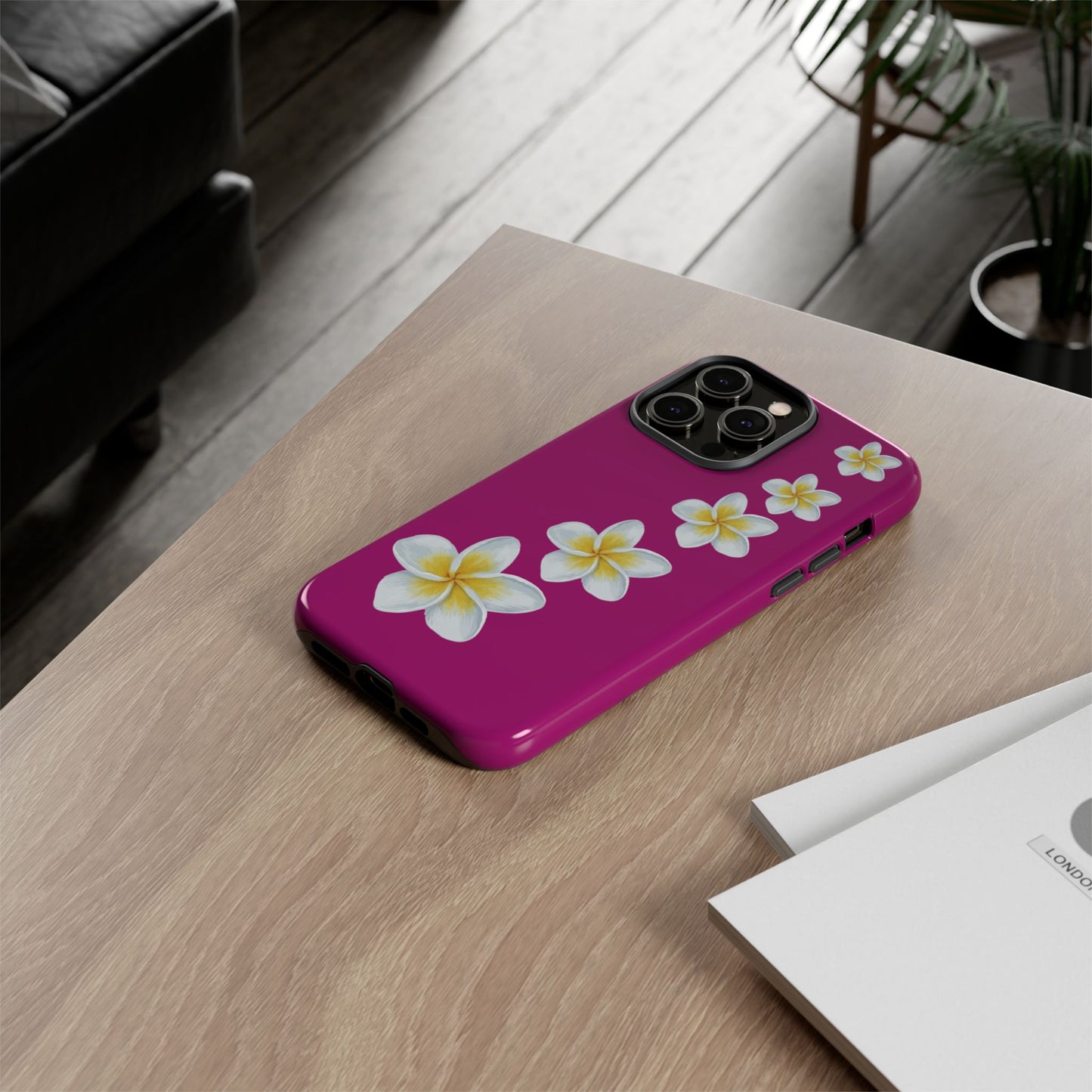 Flower Me Fuchsia Durable Phone Case