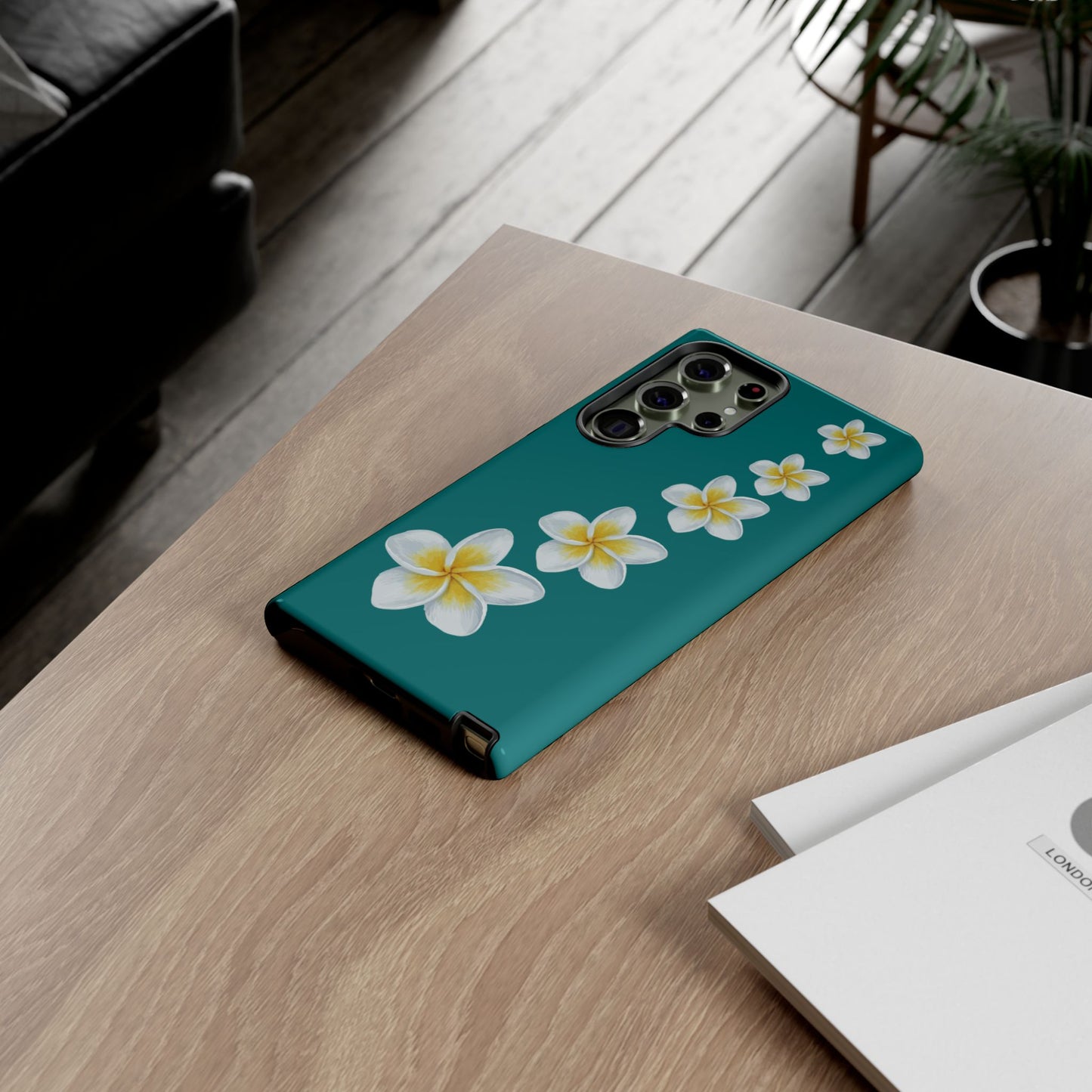 Flower Me Teal Durable Phone Case