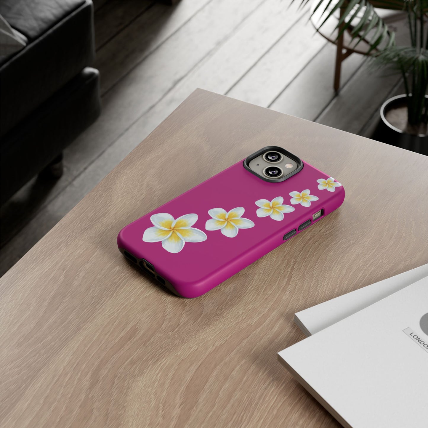 Flower Me Fuchsia Durable Phone Case