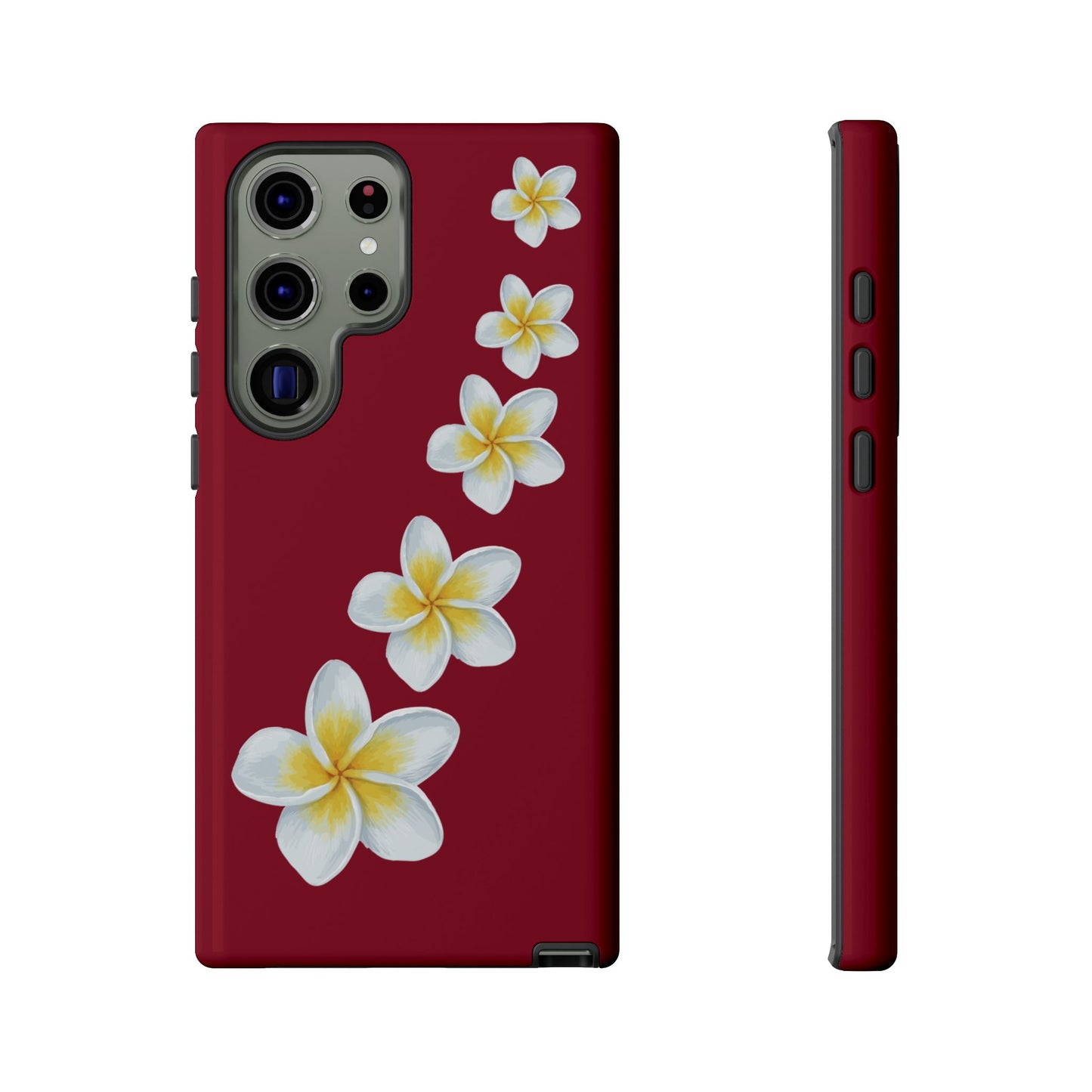 Flower Me Burgundy Durable Phone Case
