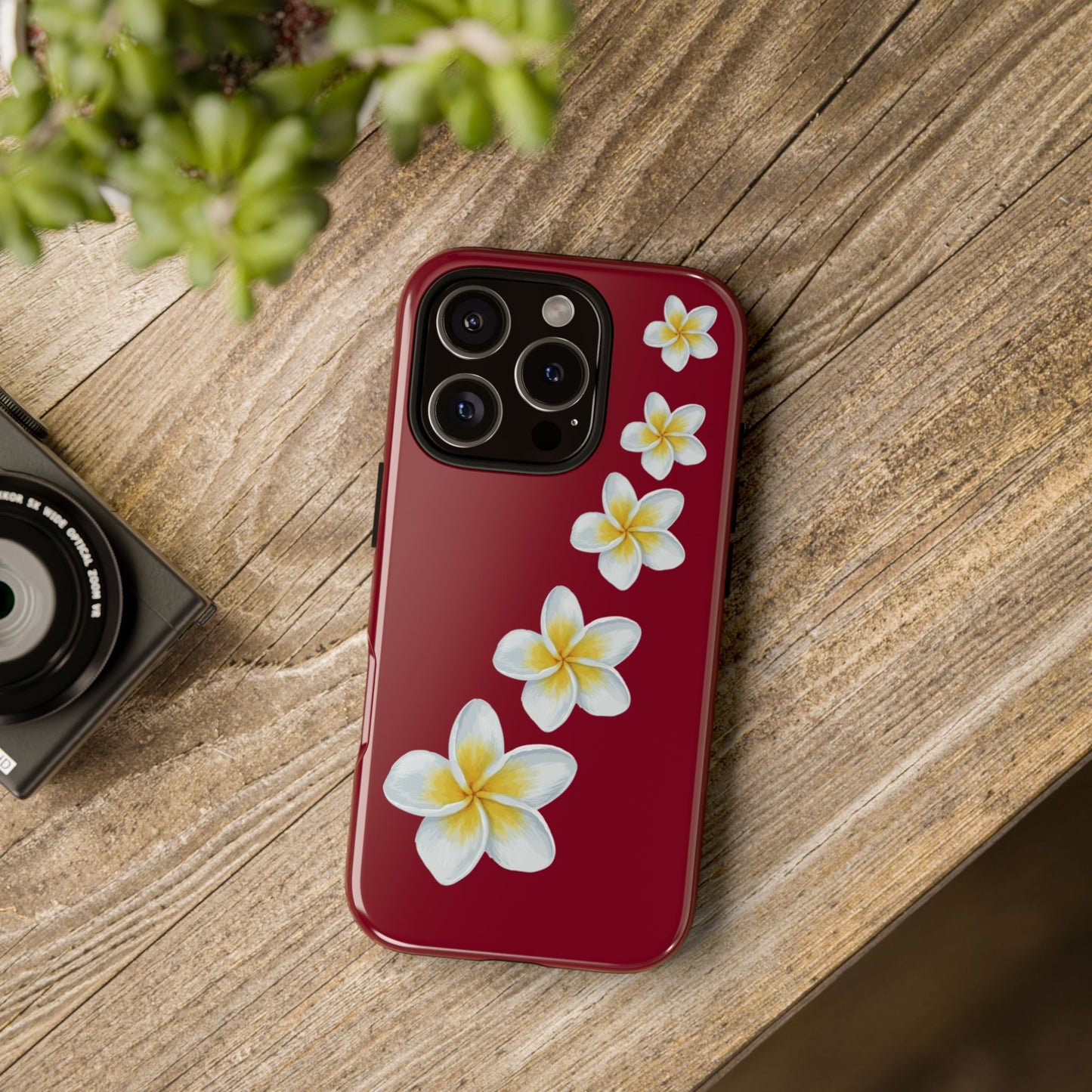 Flower Me Burgundy Durable Phone Case