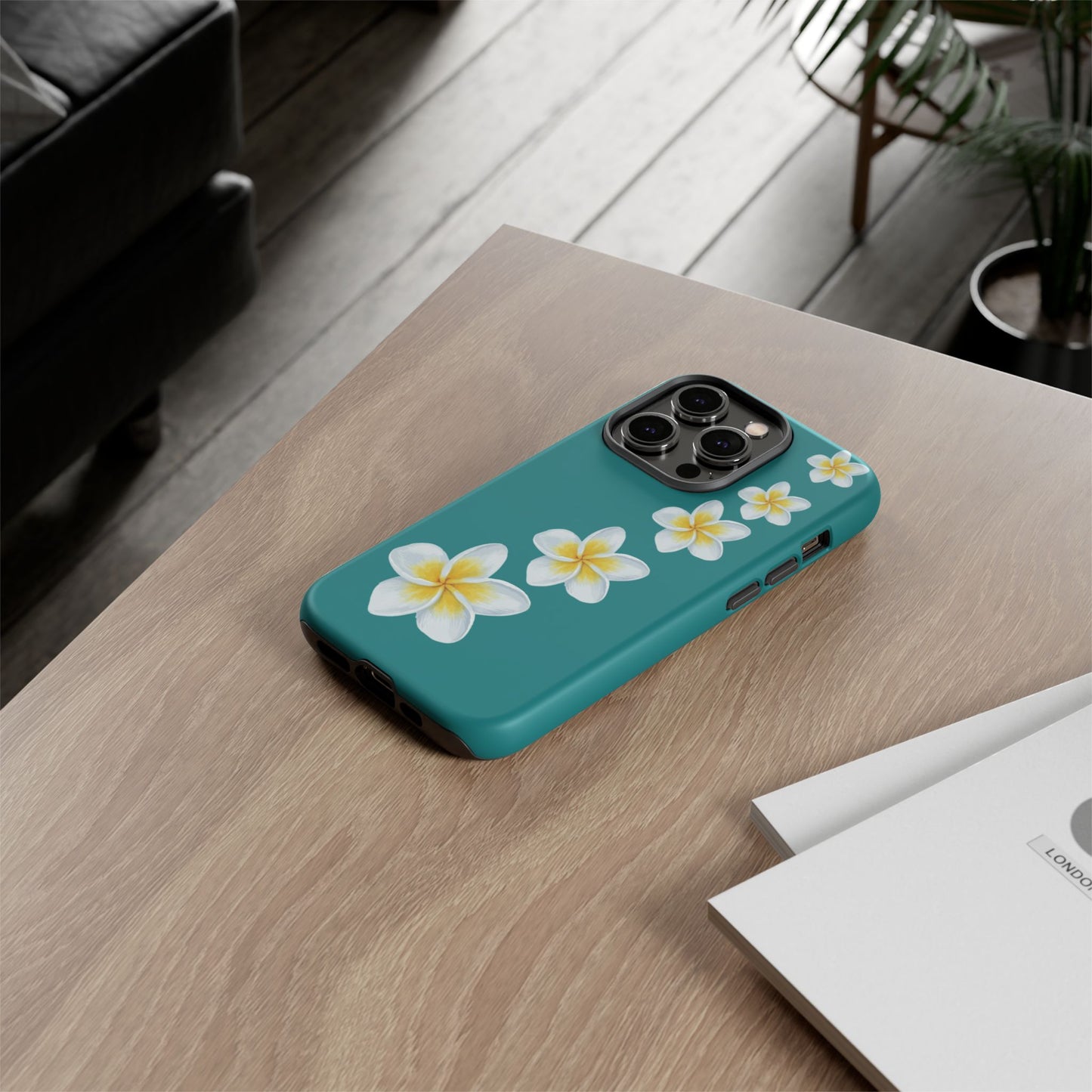 Flower Me Teal Durable Phone Case
