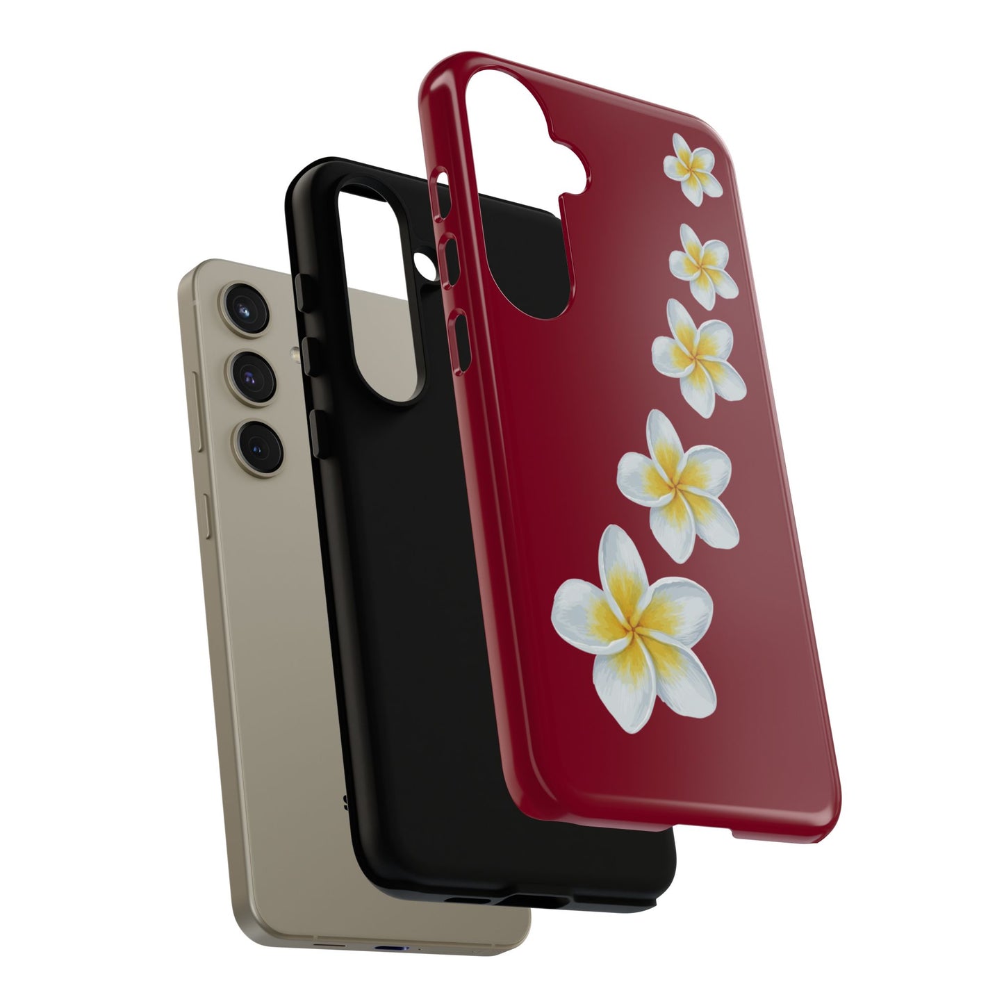 Flower Me Burgundy Durable Phone Case
