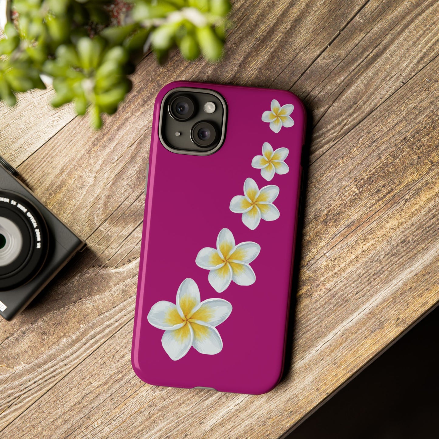 Flower Me Fuchsia Durable Phone Case