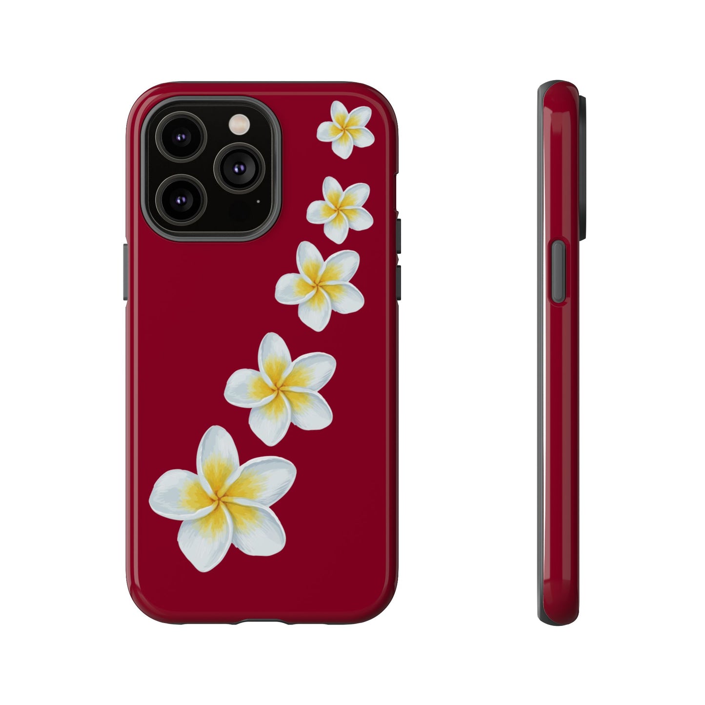 Flower Me Burgundy Durable Phone Case