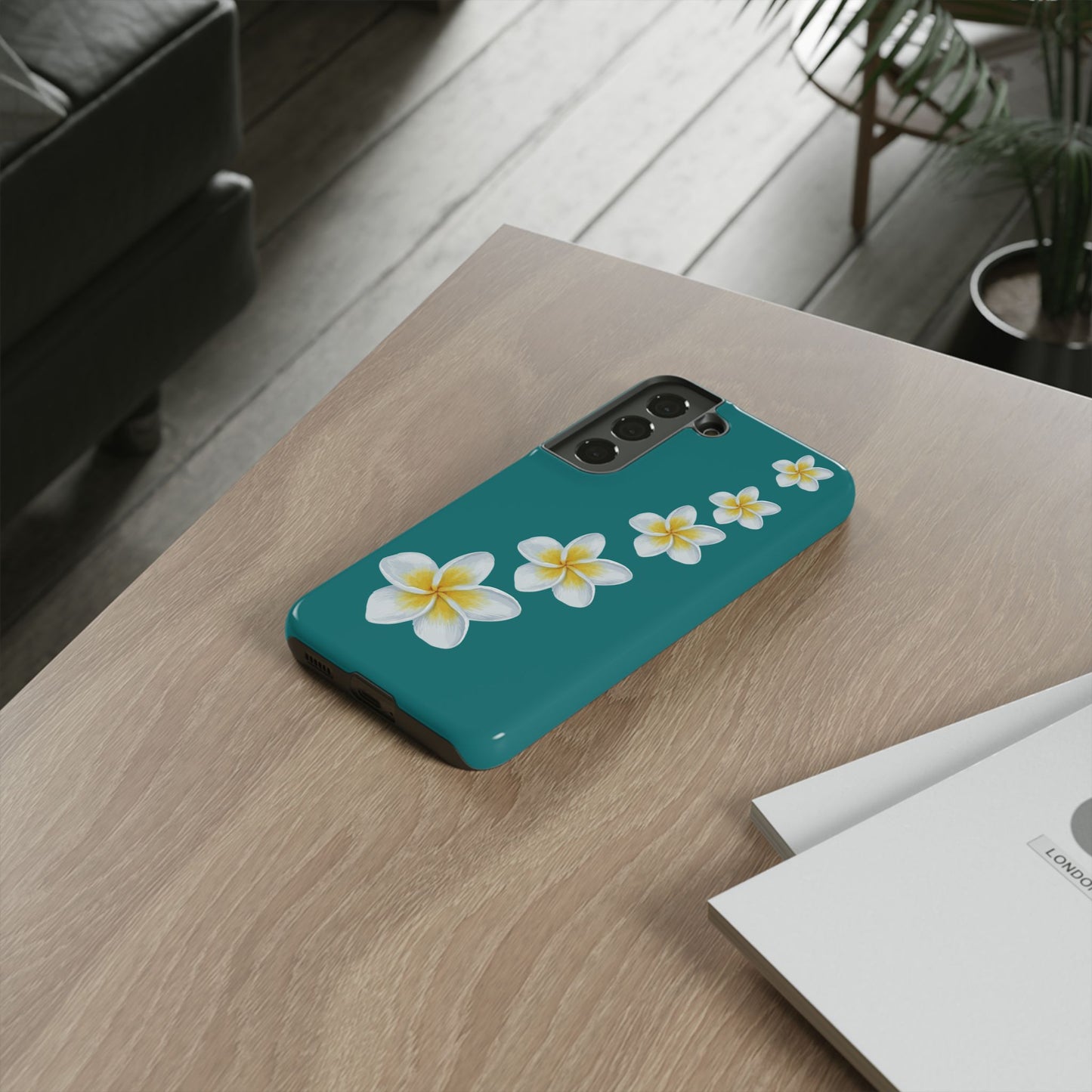 Flower Me Teal Durable Phone Case