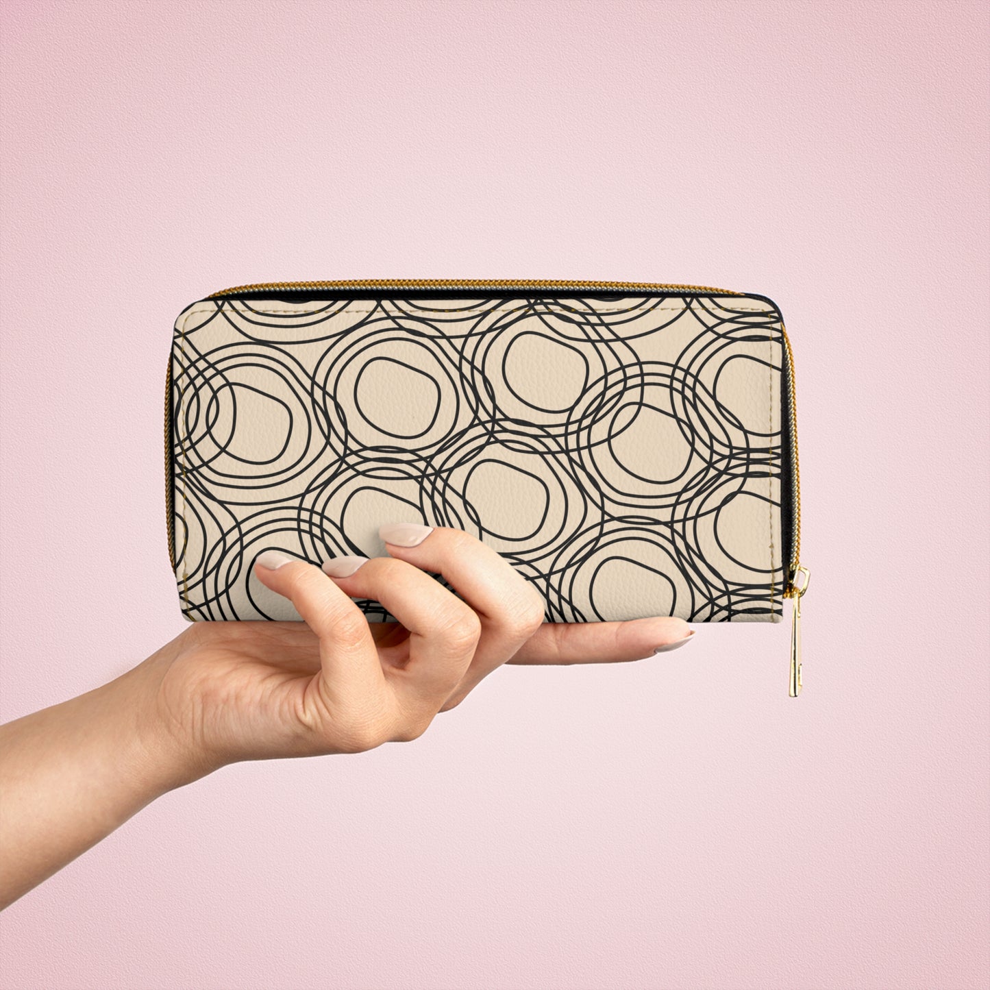 Chic Zipper Wallet in Ivory