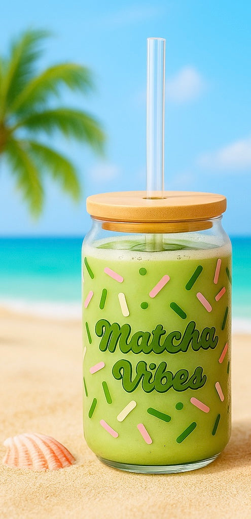 Matcha Vibes Glass Sipper