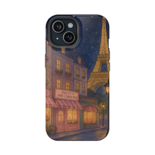 Parisian Night Phone Case, Cute Protective Case, Eiffel Tower Design, Gifts for Her, Trendy Phone Accessories, Chic Mobile Cover